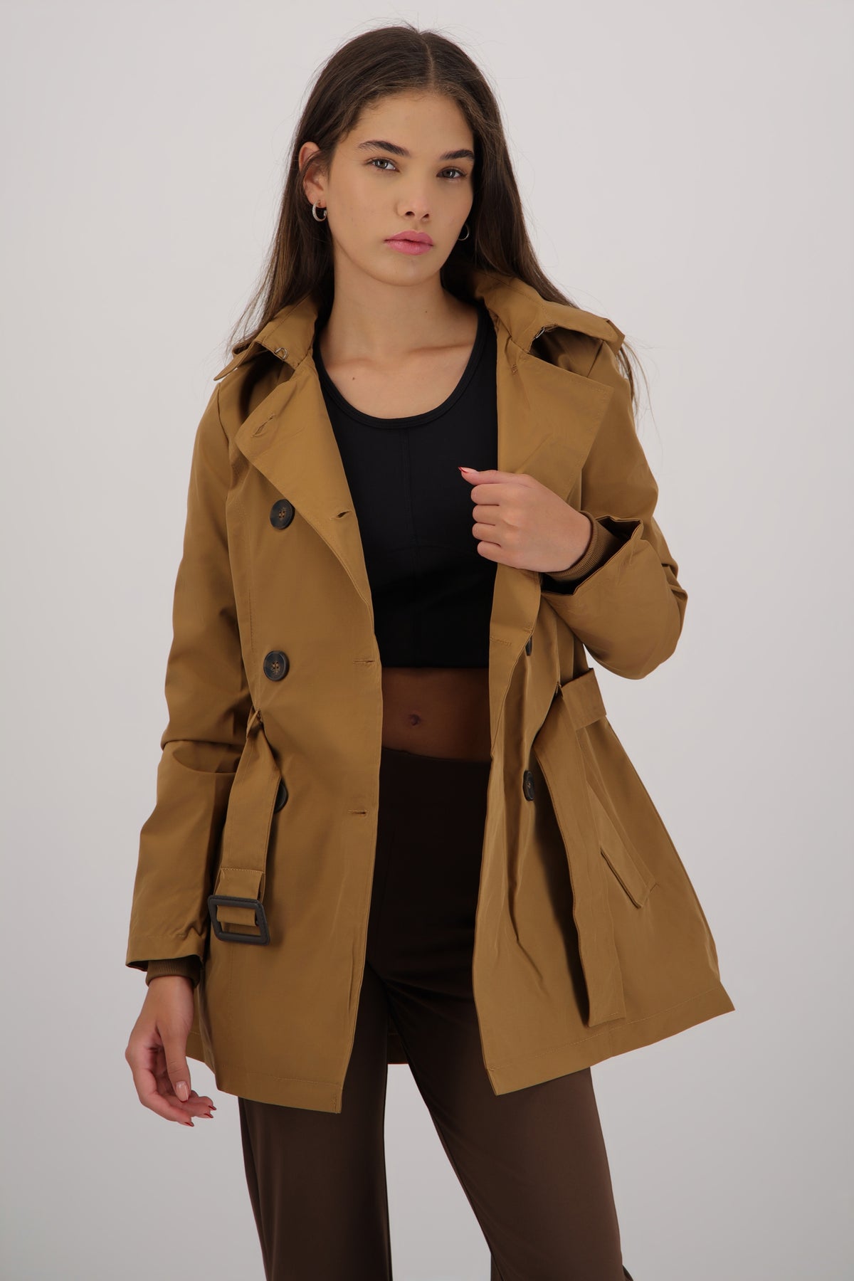 Gabardina con gorro CAMELLO