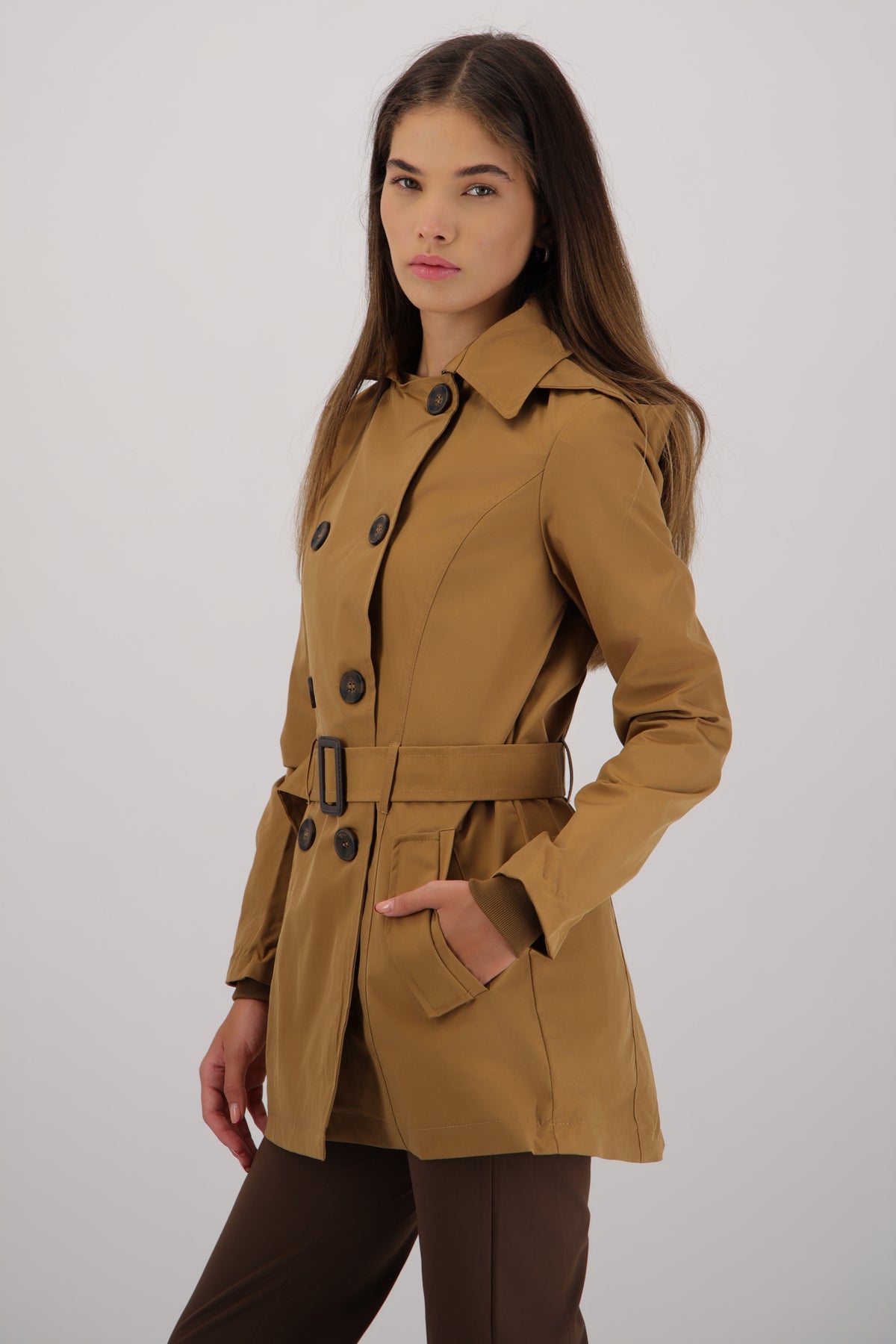 Gabardina con gorro CAMELLO