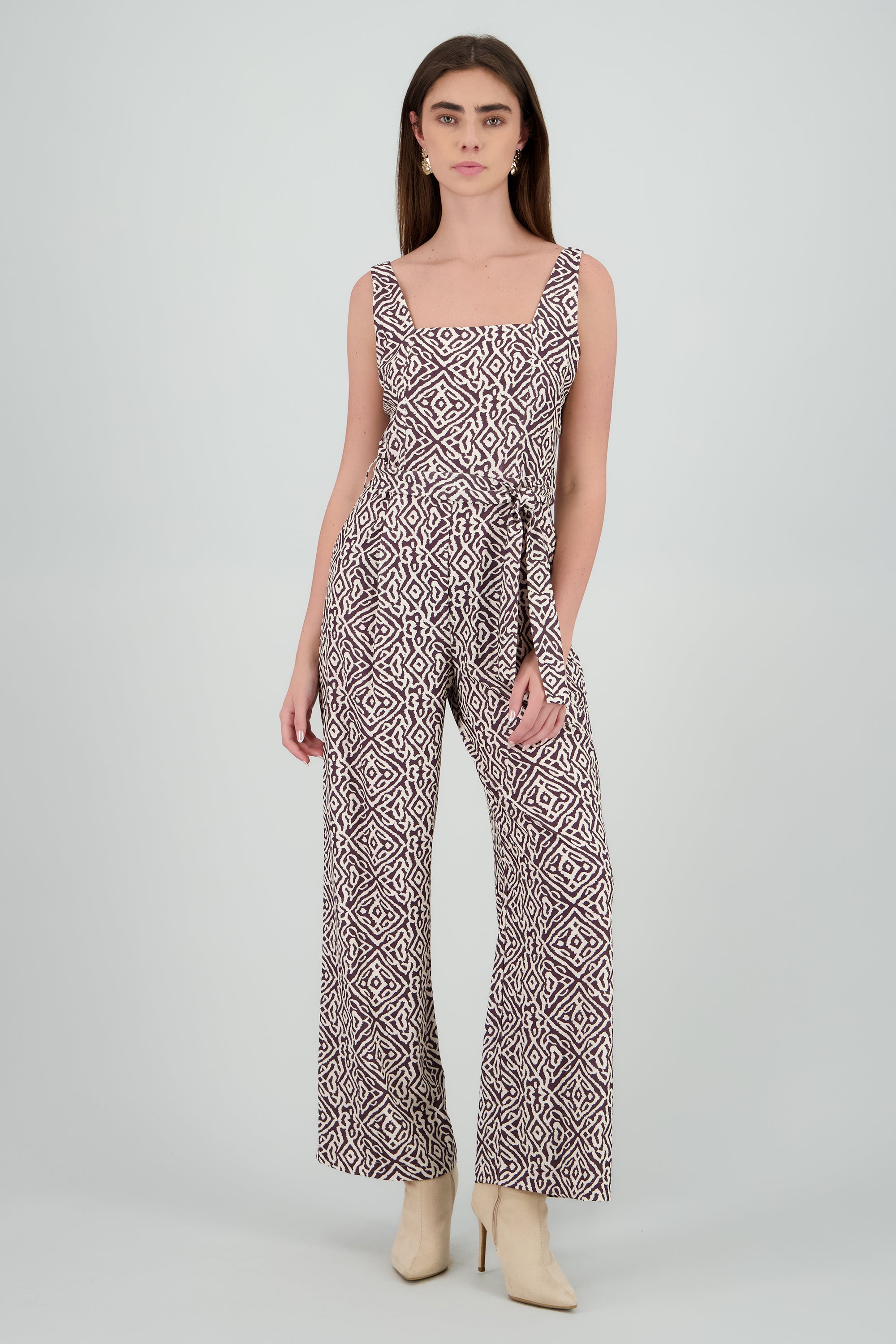 Jumpsuit tirantes gruesos escote cuadrado CIRUELA