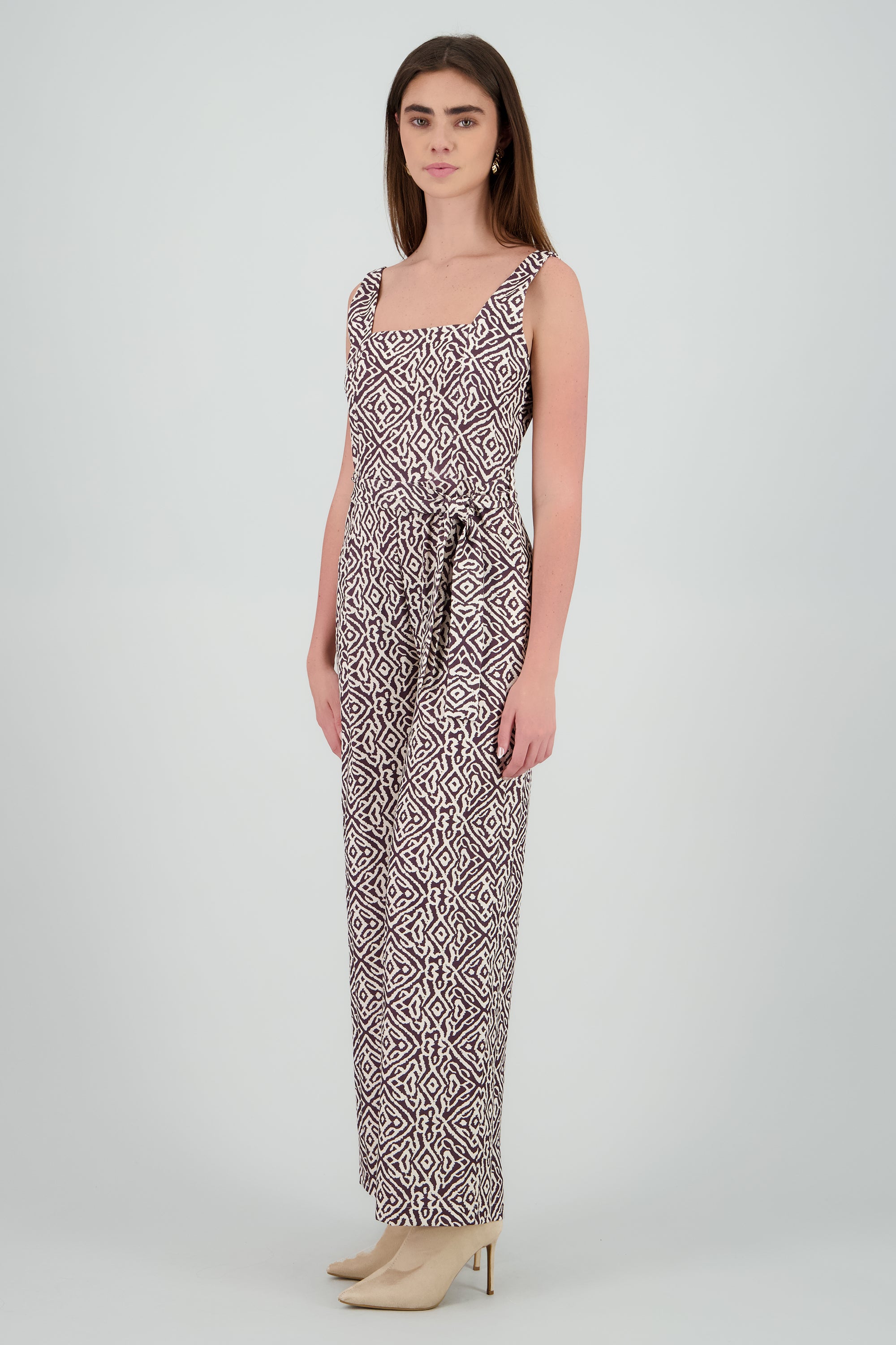 Jumpsuit tirantes gruesos escote cuadrado CIRUELA