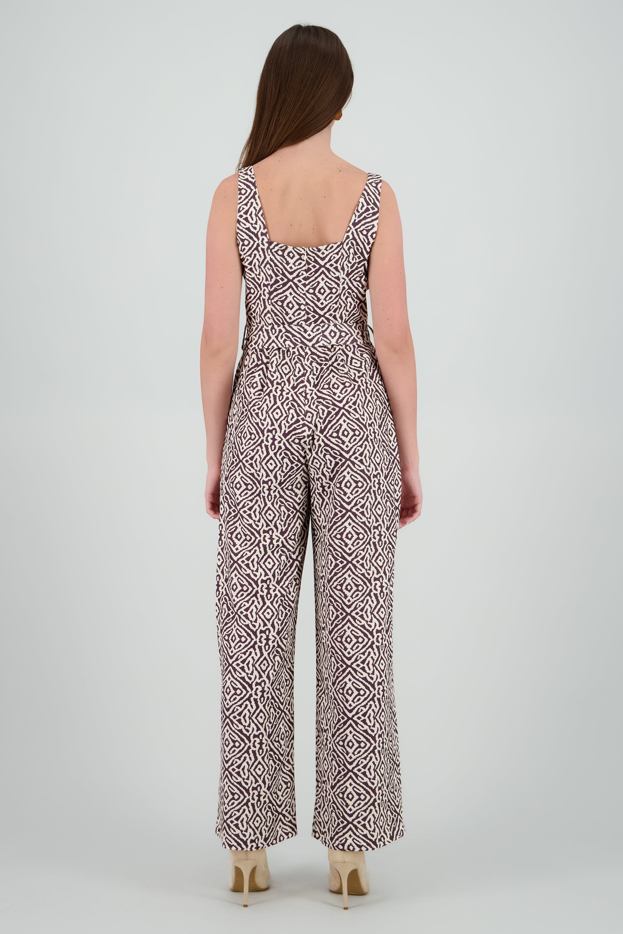 Jumpsuit tirantes gruesos escote cuadrado CIRUELA