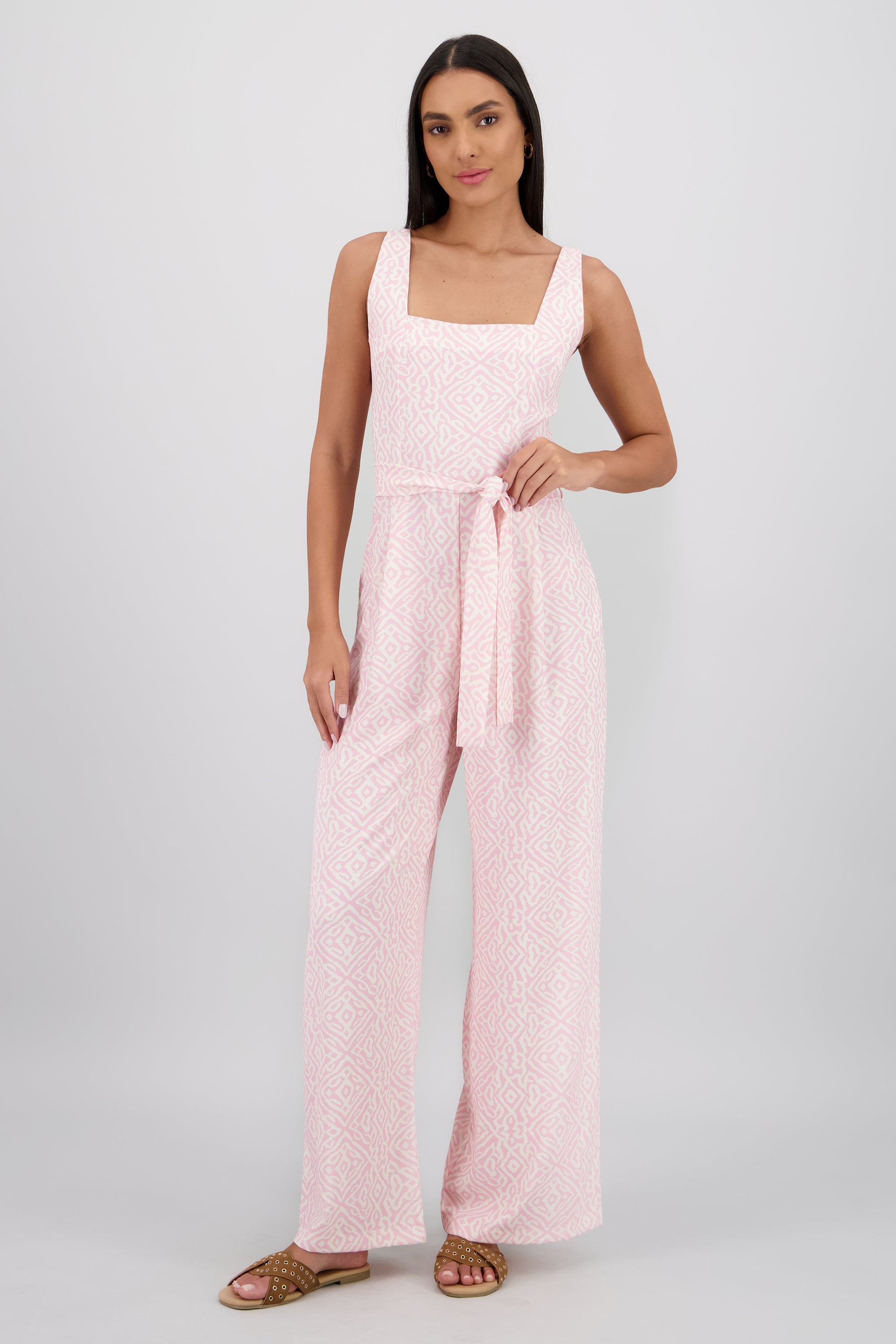Jumpsuit tirantes gruesos escote cuadrado ROSA COMBO