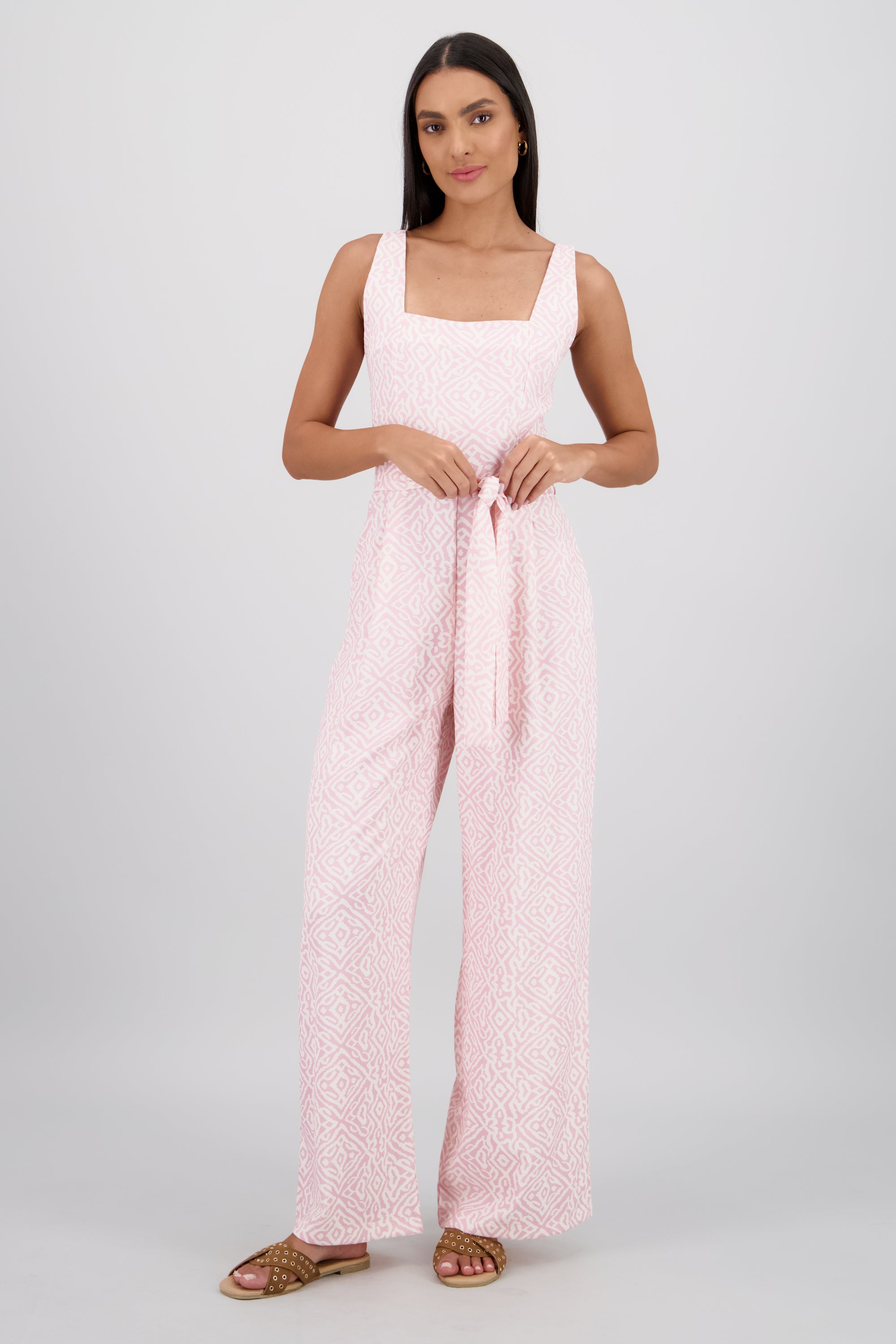 Jumpsuit tirantes gruesos escote cuadrado ROSA COMBO