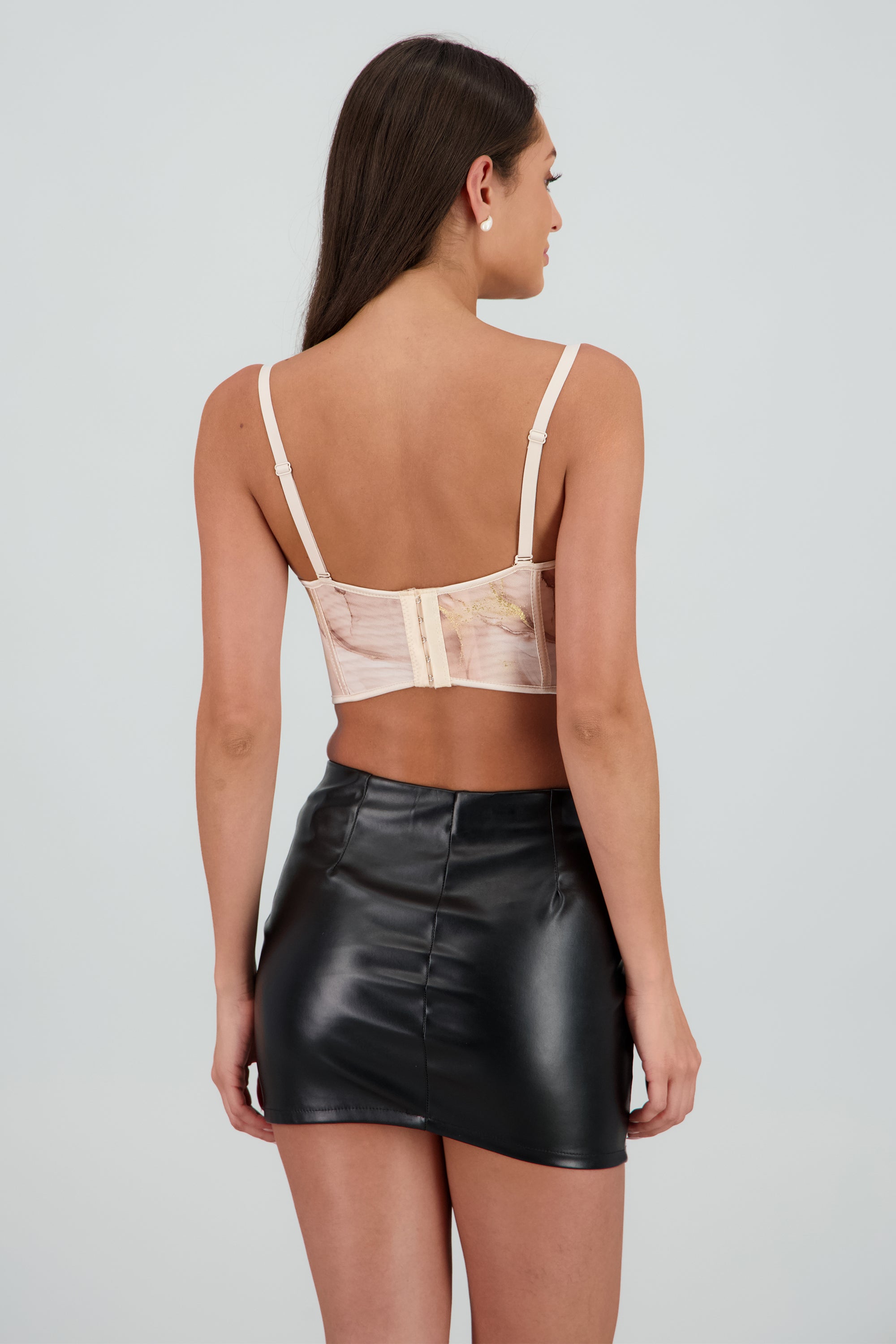 Corset copas estampado marmol CAFE COMBO