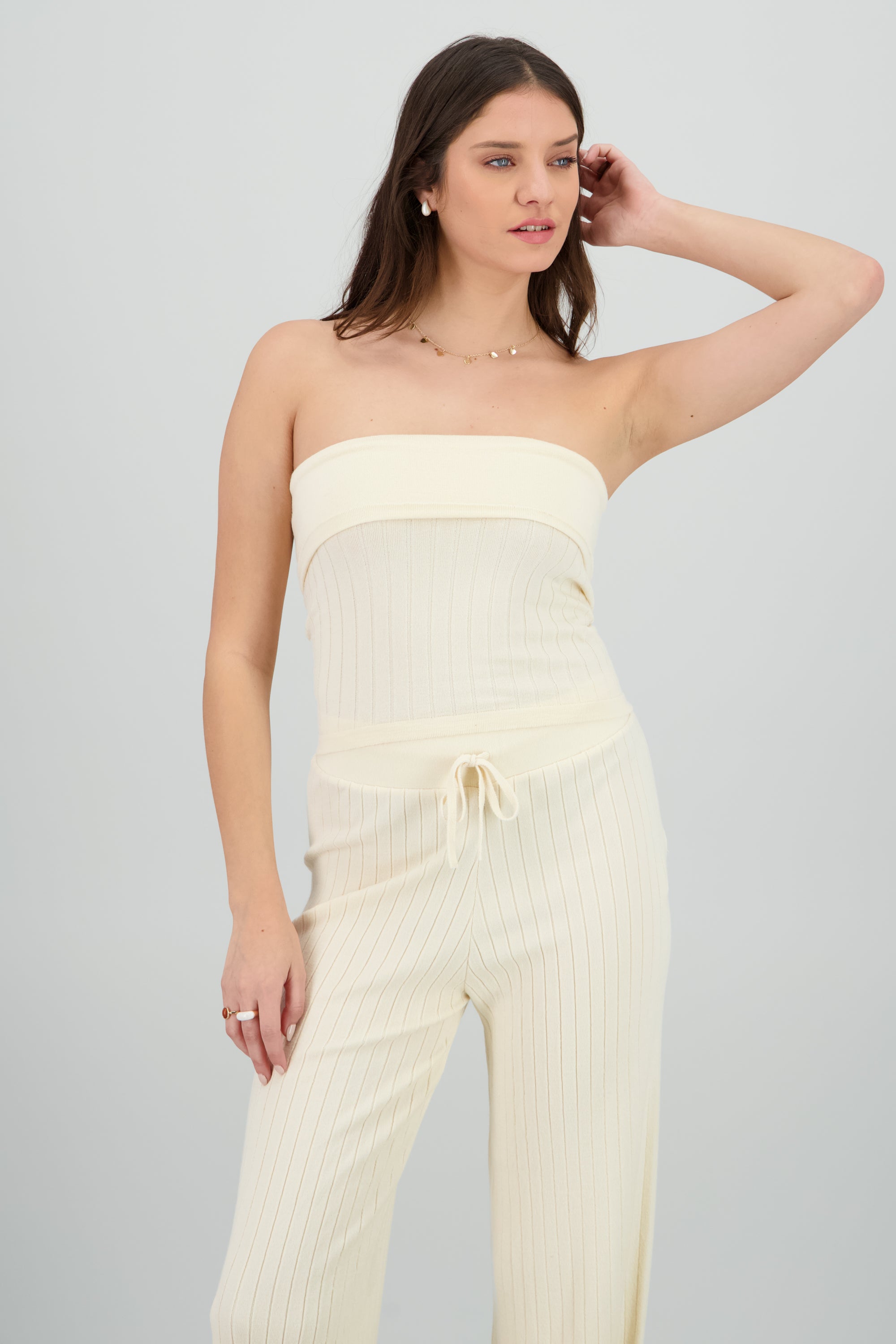 Pantalon tejido acanalado