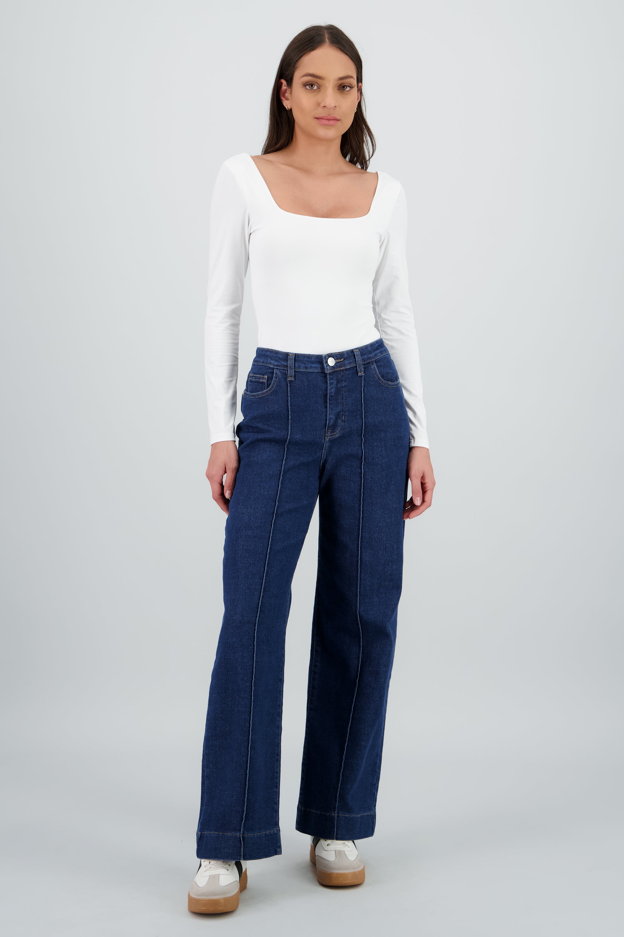 Jeans wide leg pinzas INDIGO