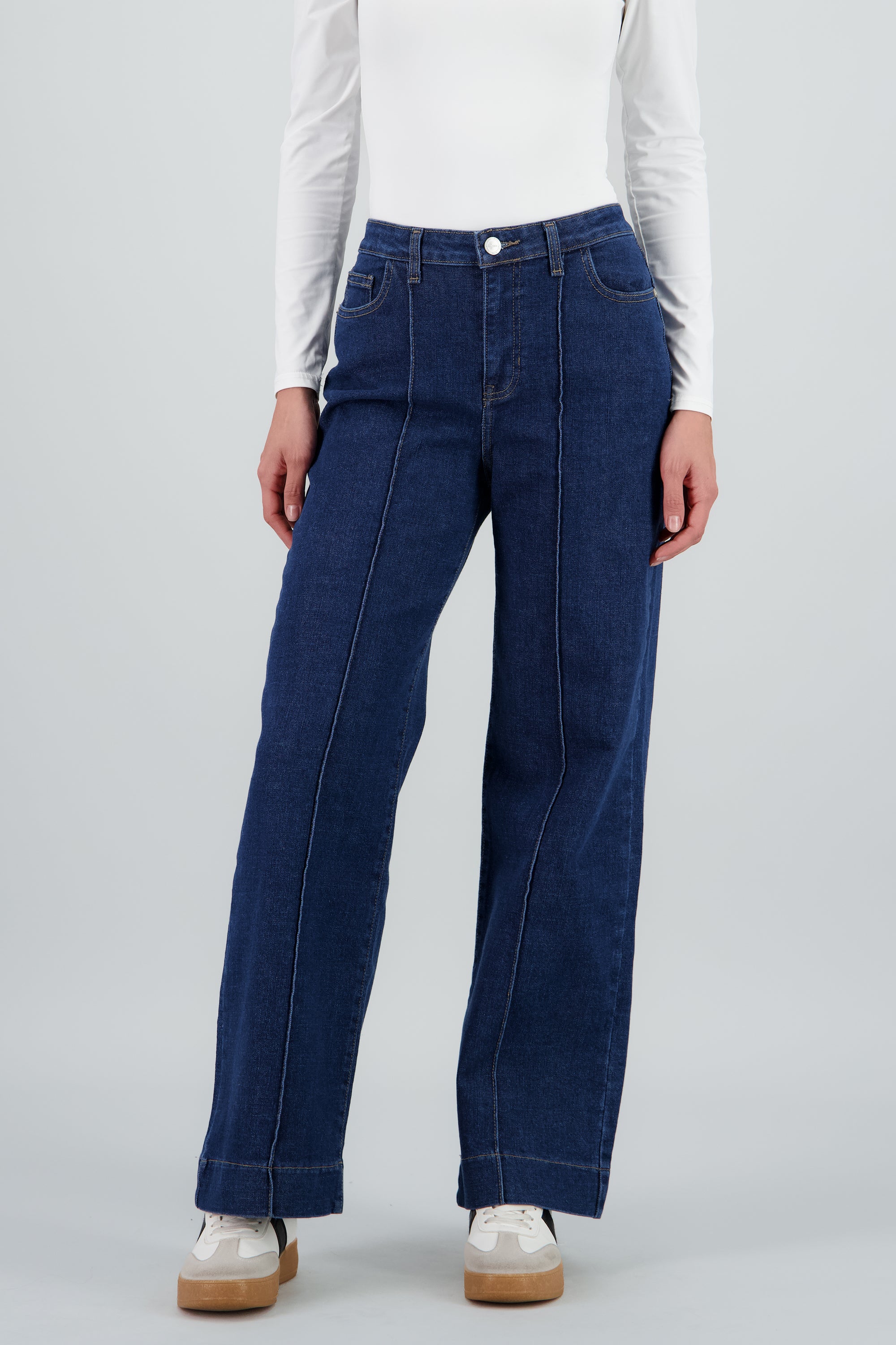 Jeans wide leg pinzas INDIGO