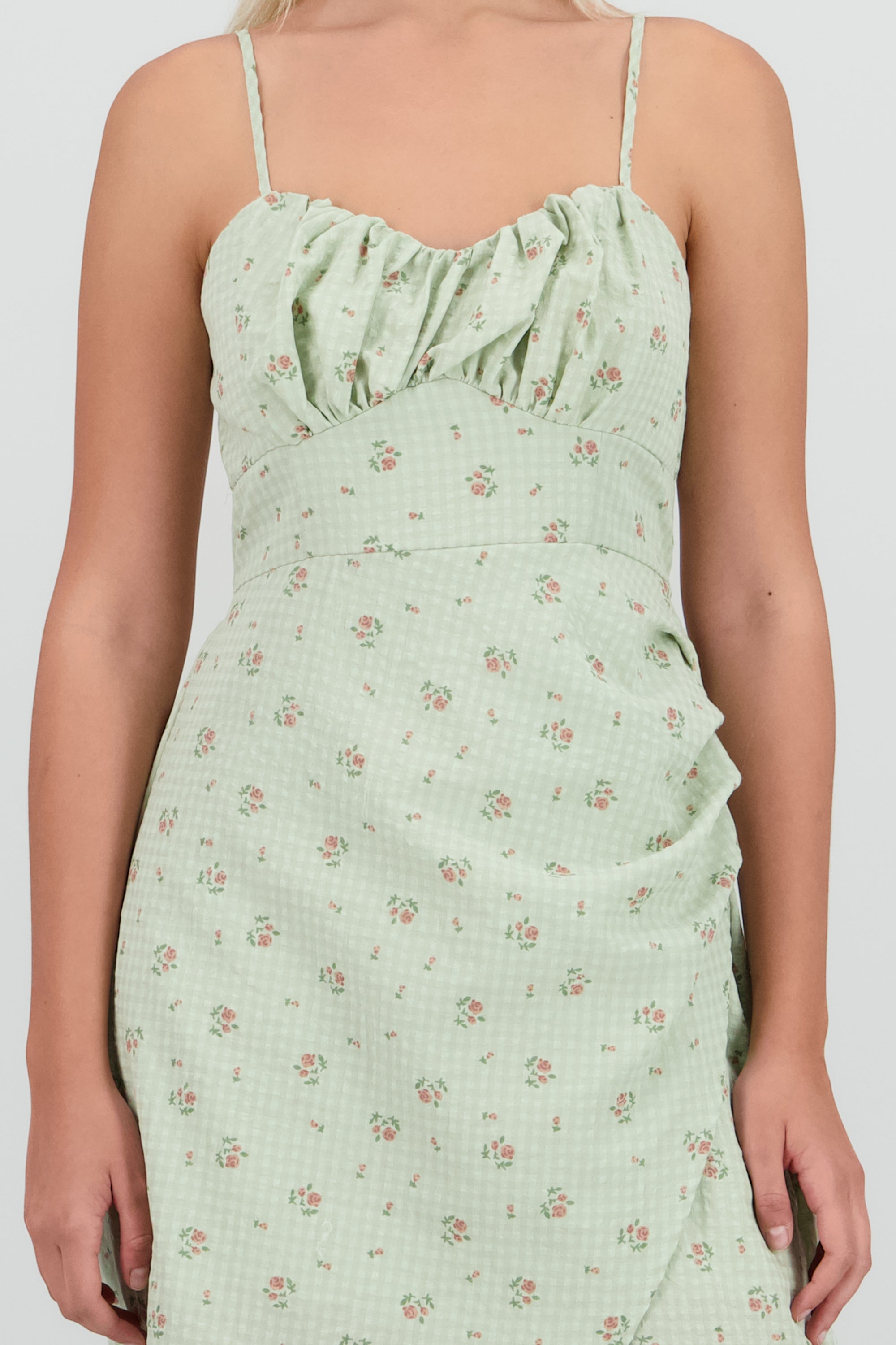 Vestido maxi flores en lino MENTA