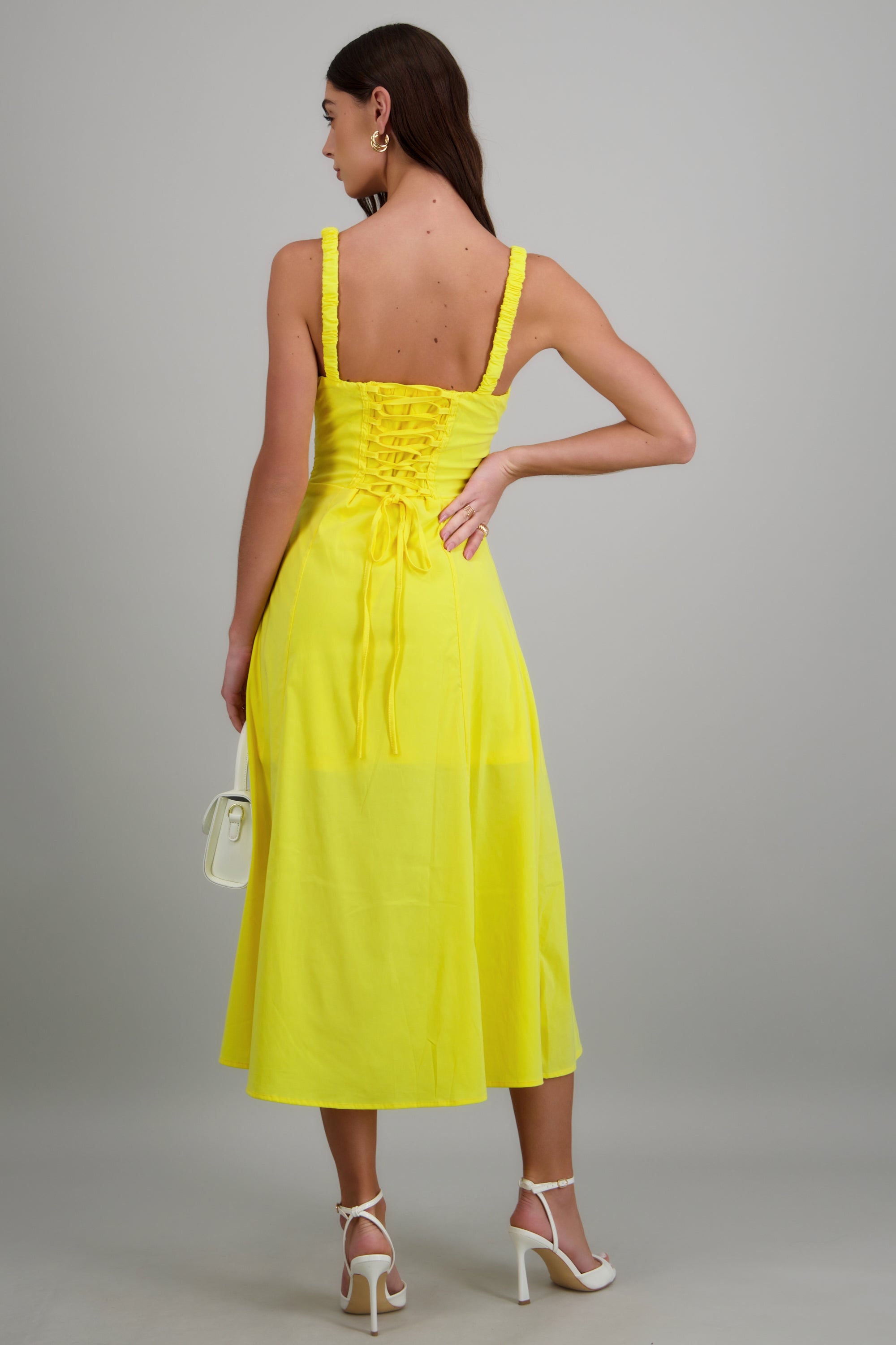 Vestido liso maxi AMARILLO