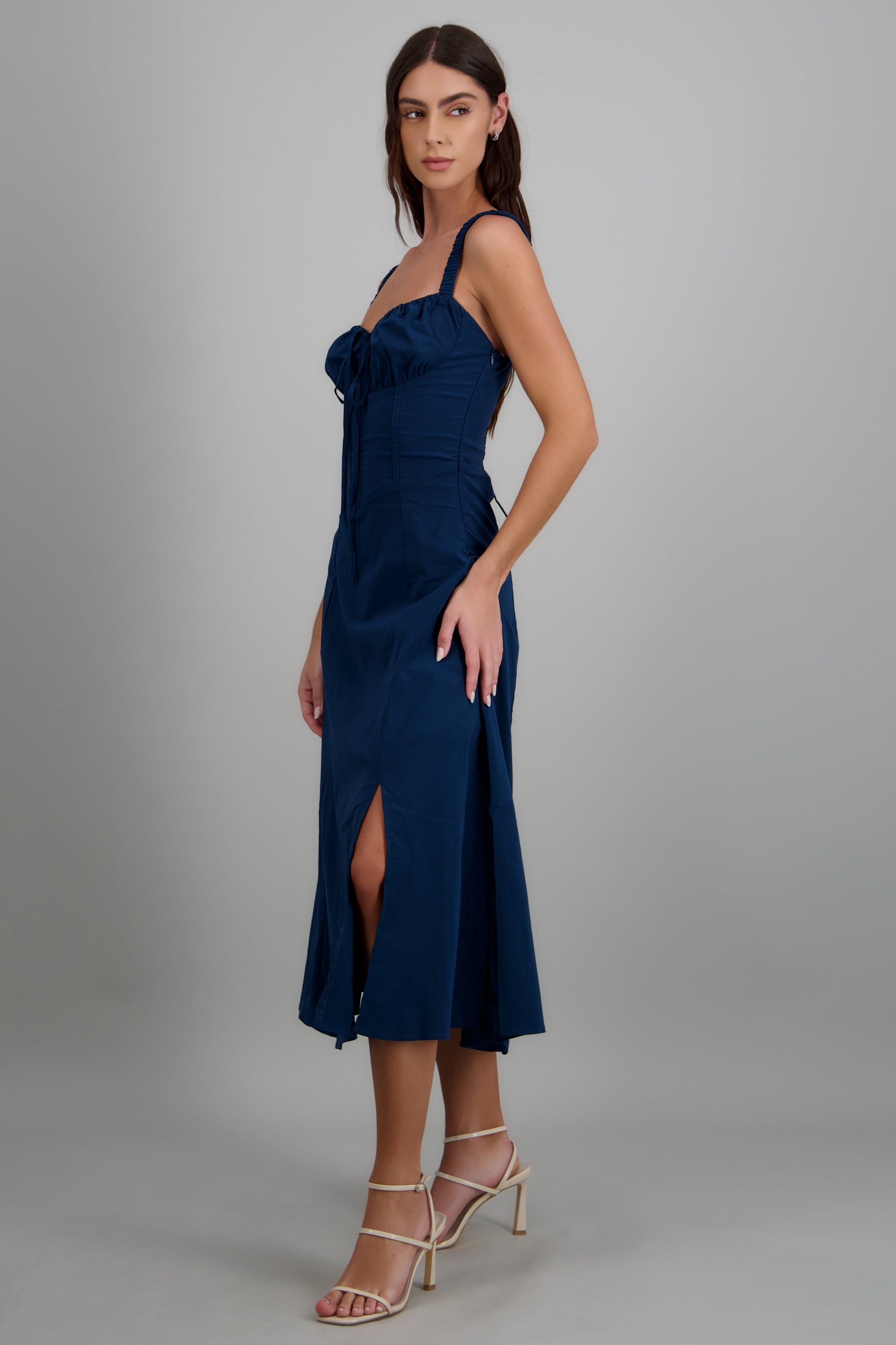 Vestido liso maxi MARINO