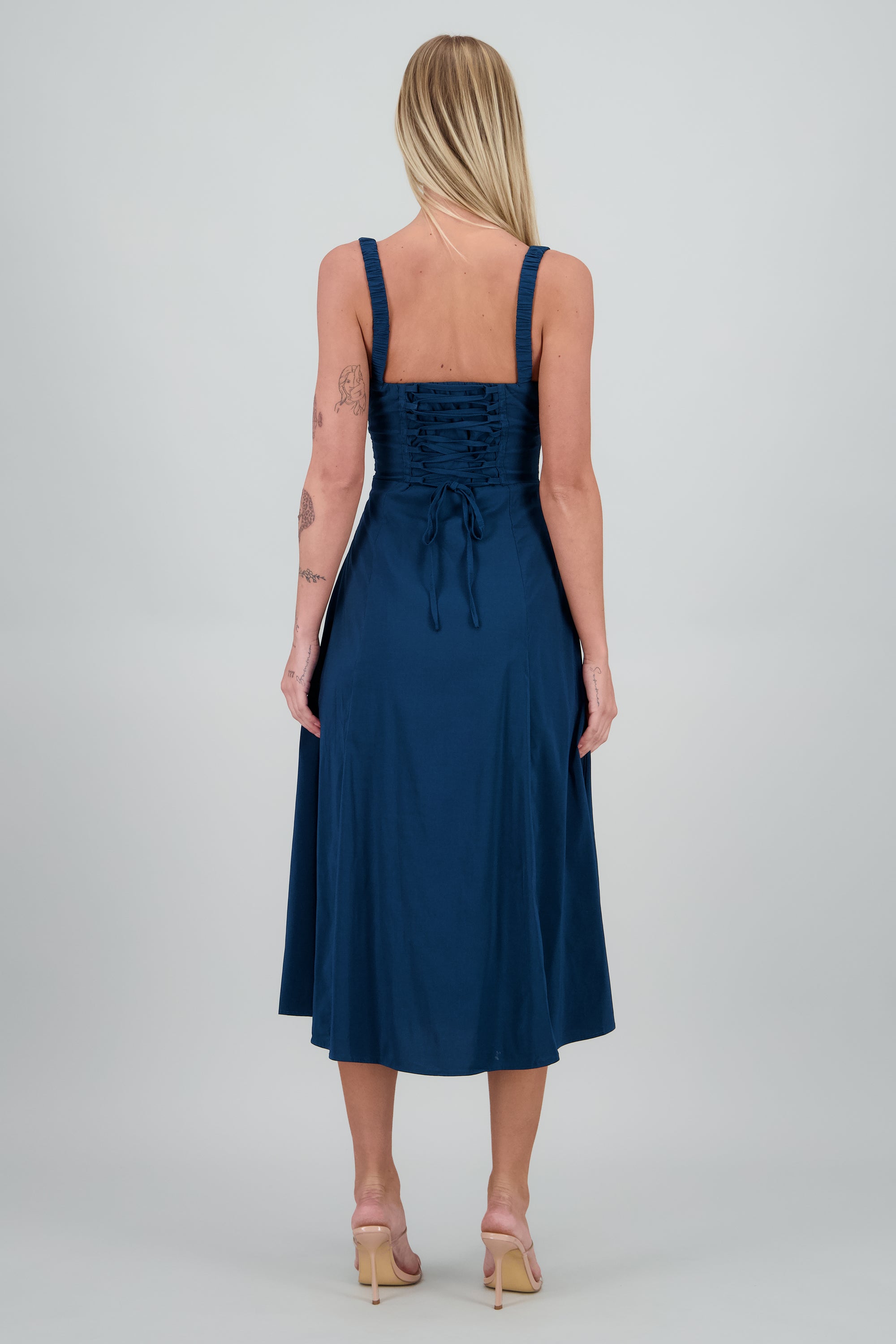 Vestido liso maxi MARINO