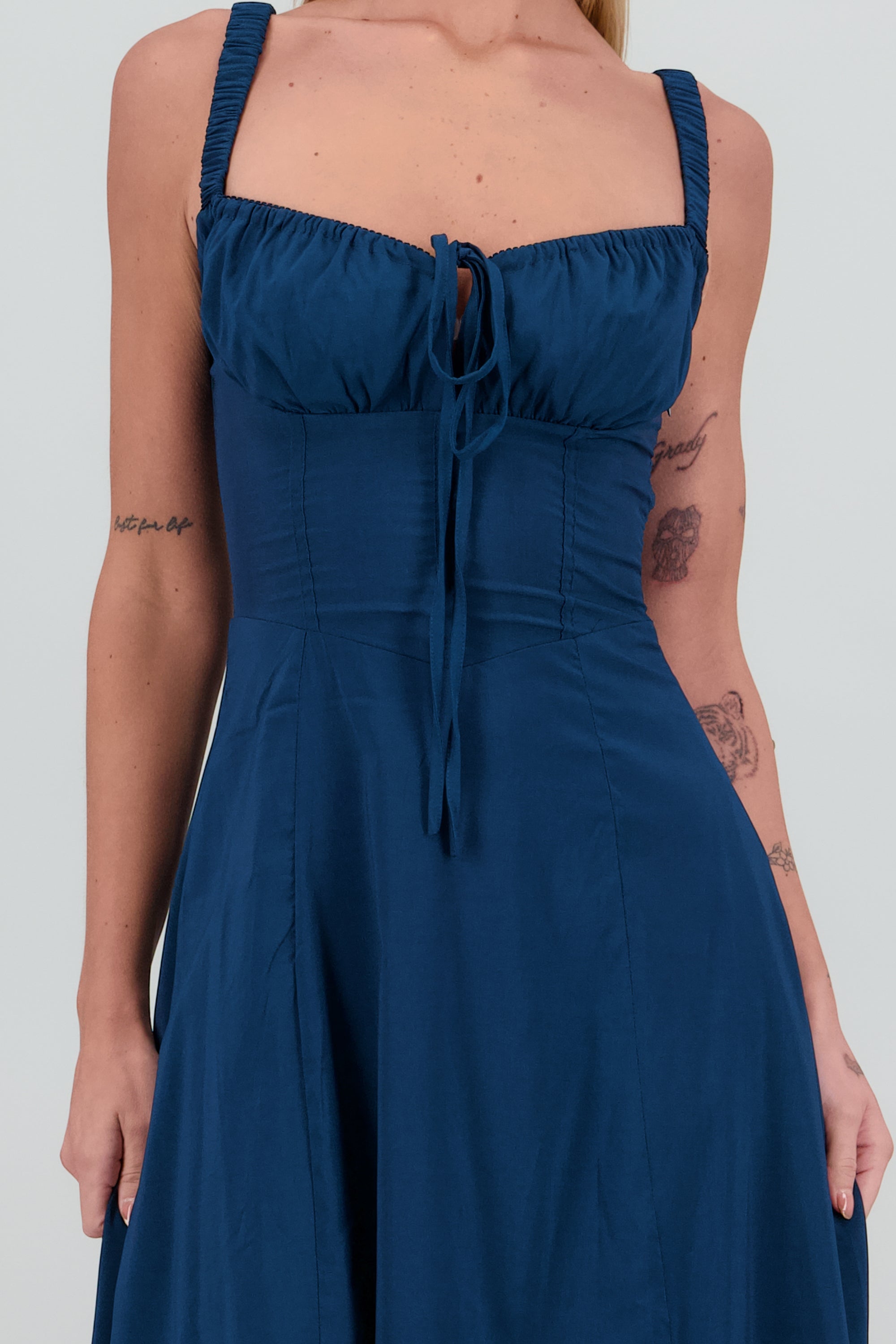 Vestido liso maxi MARINO