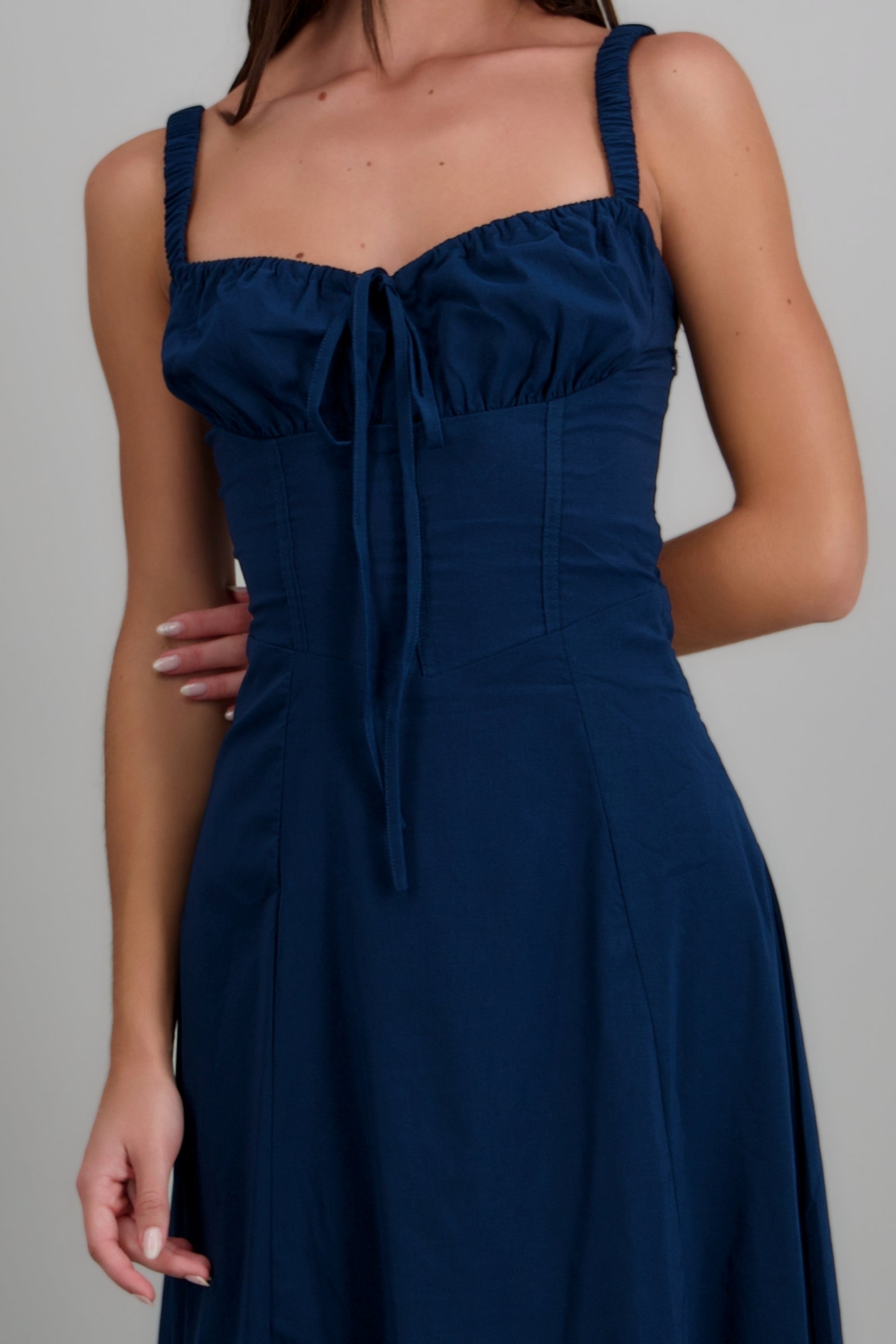Vestido liso maxi MARINO