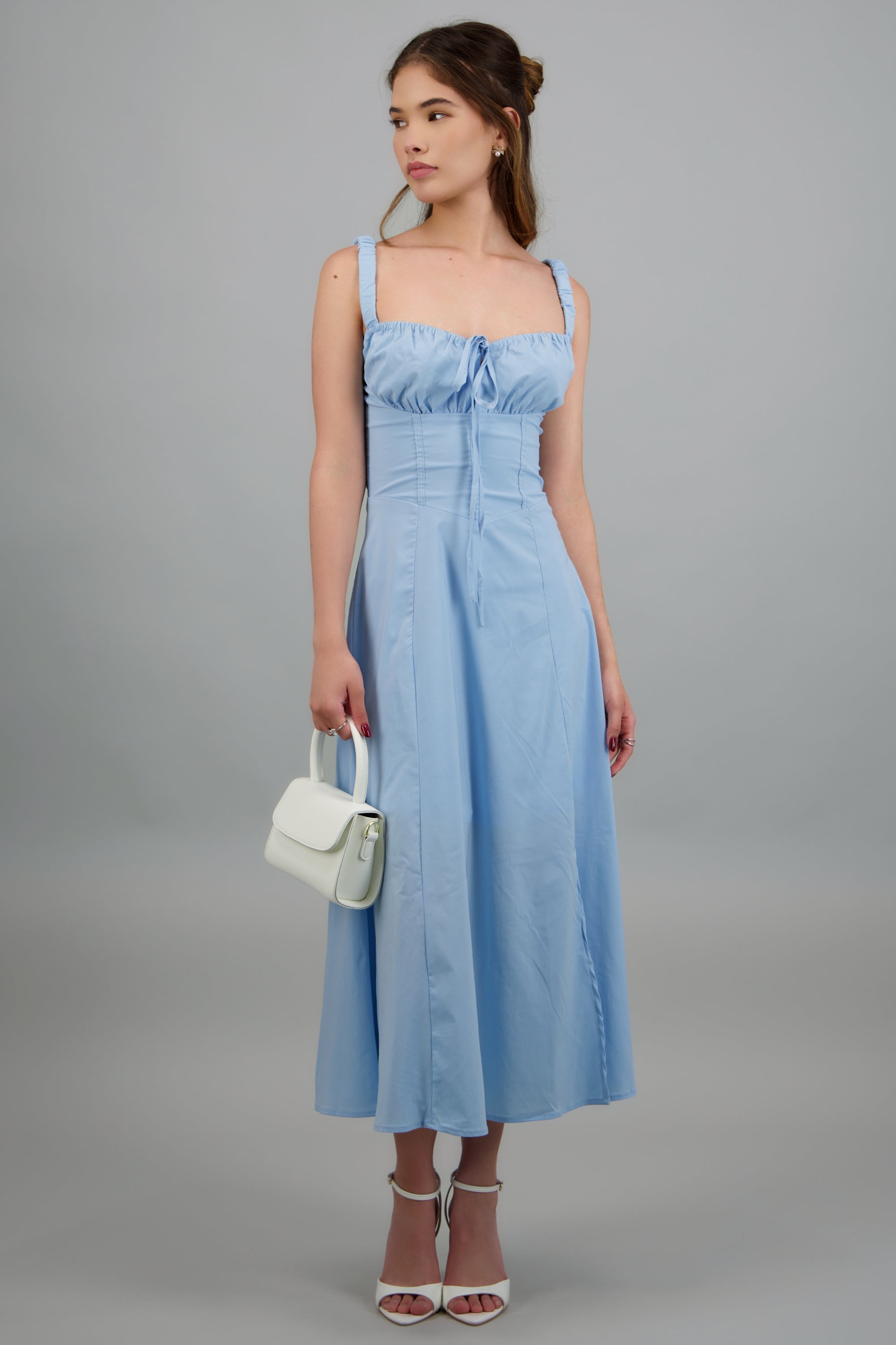 Vestido liso maxi AZUL CIELO