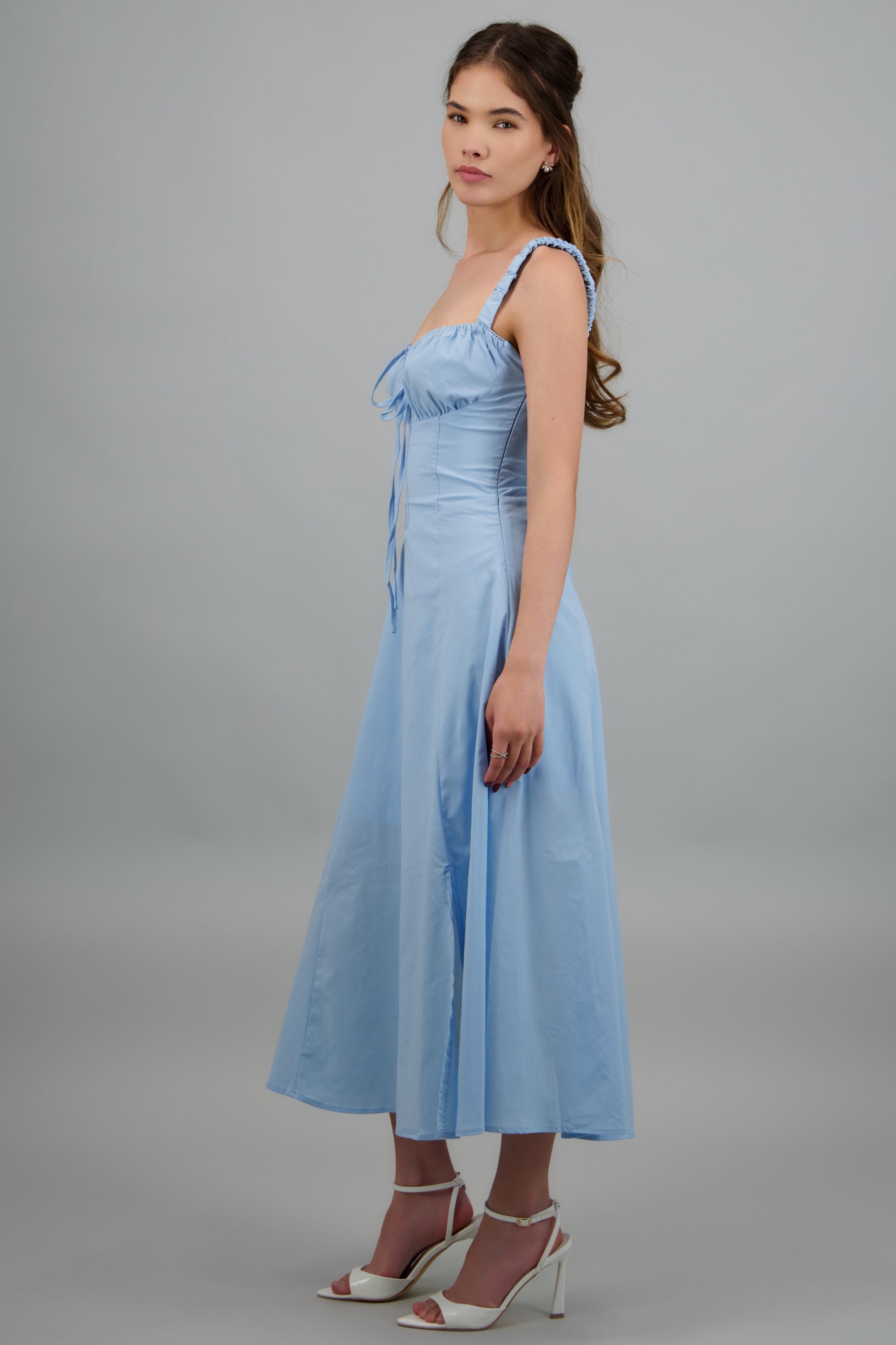 Vestido liso maxi AZUL CIELO