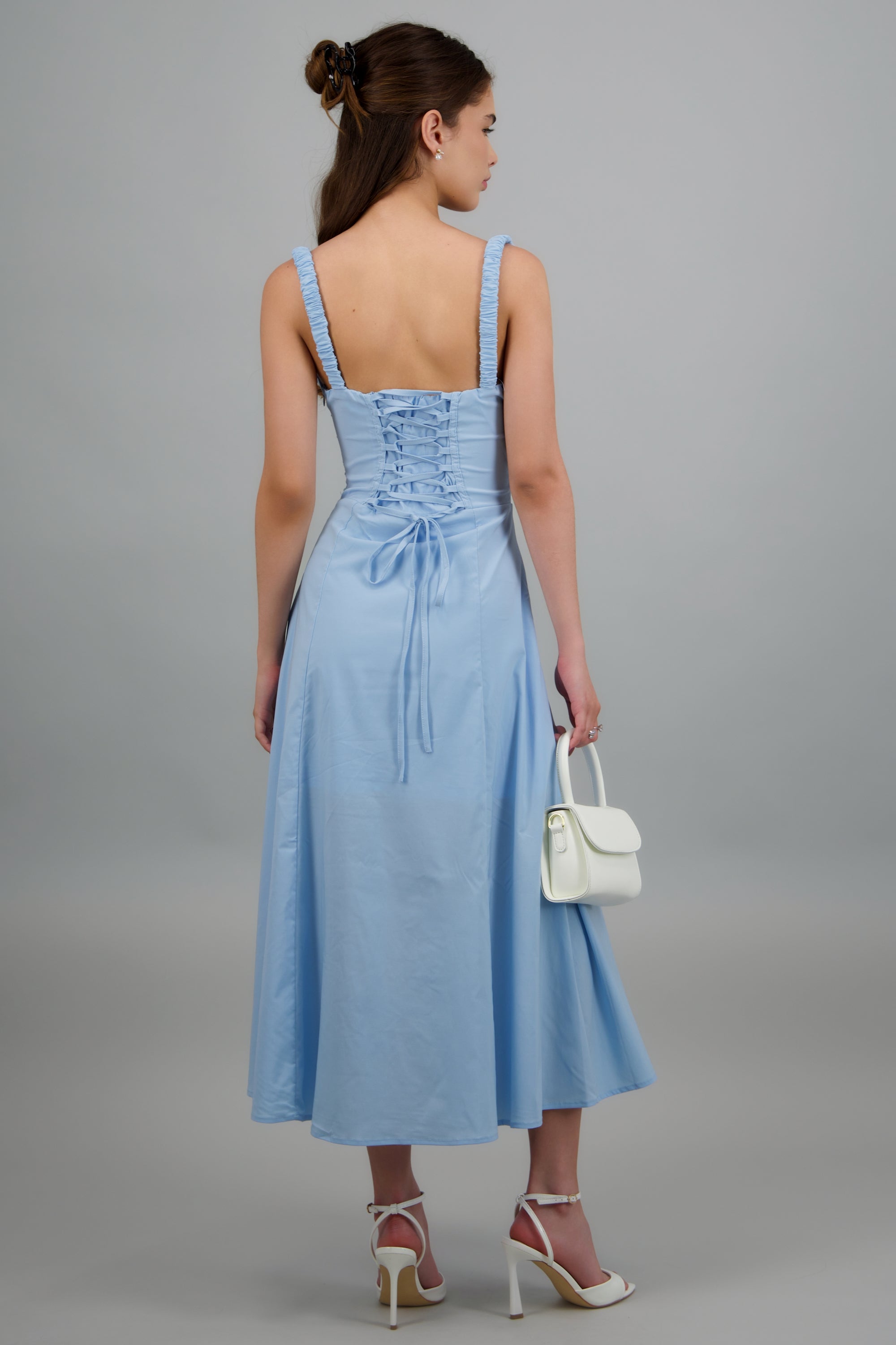 Vestido liso maxi AZUL CIELO