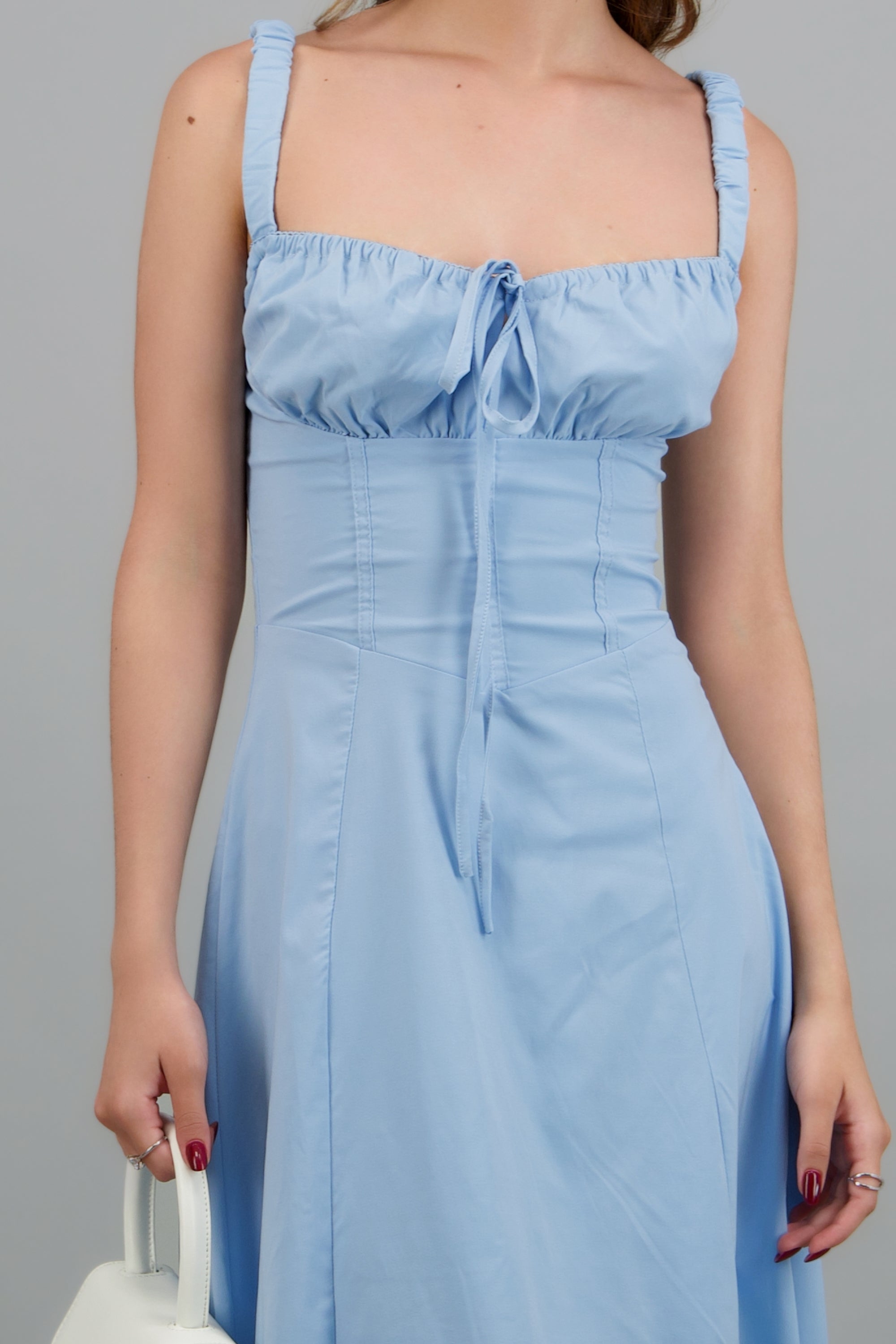 Vestido liso maxi AZUL CIELO