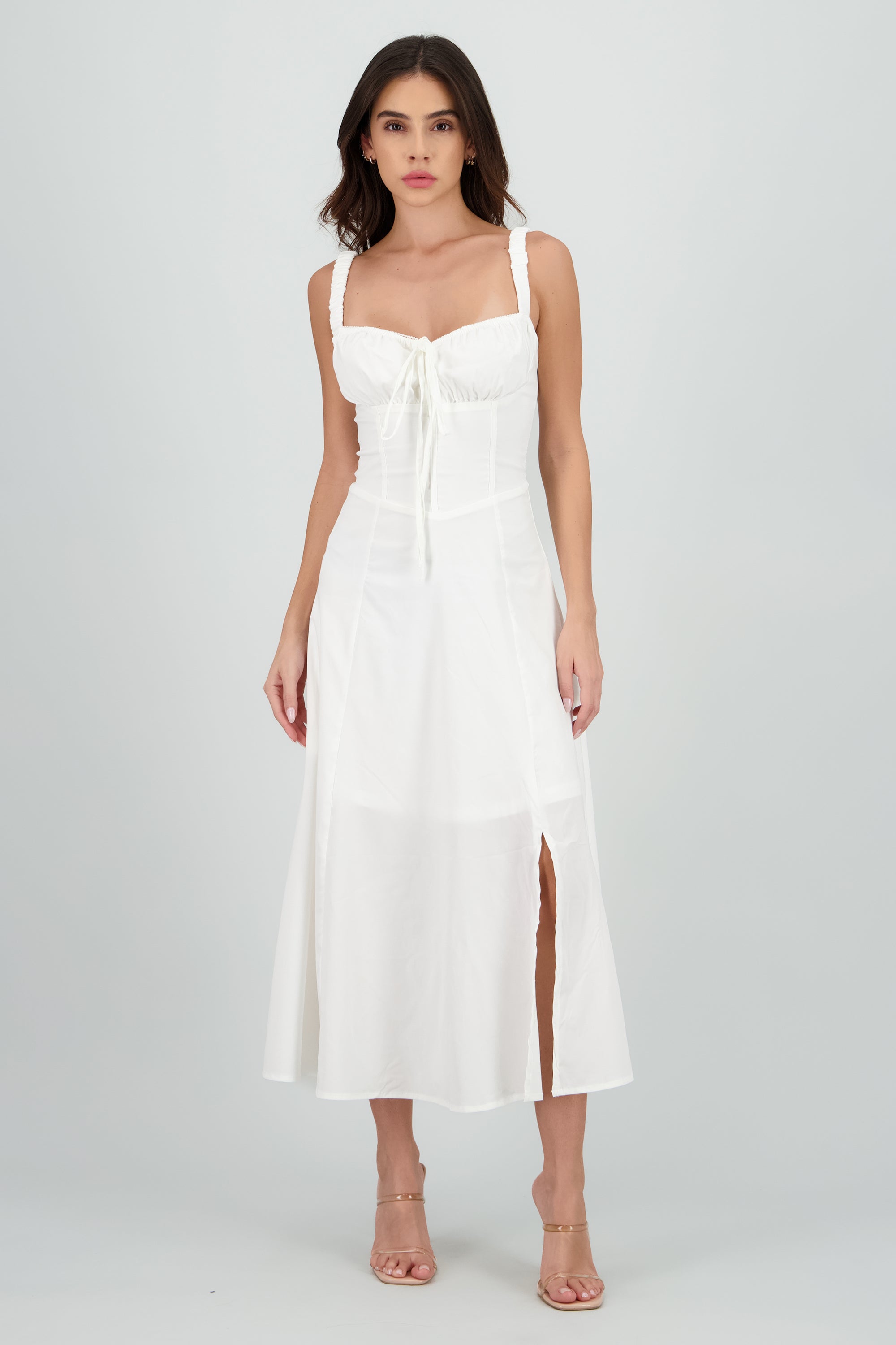 Vestido liso maxi BLANCO