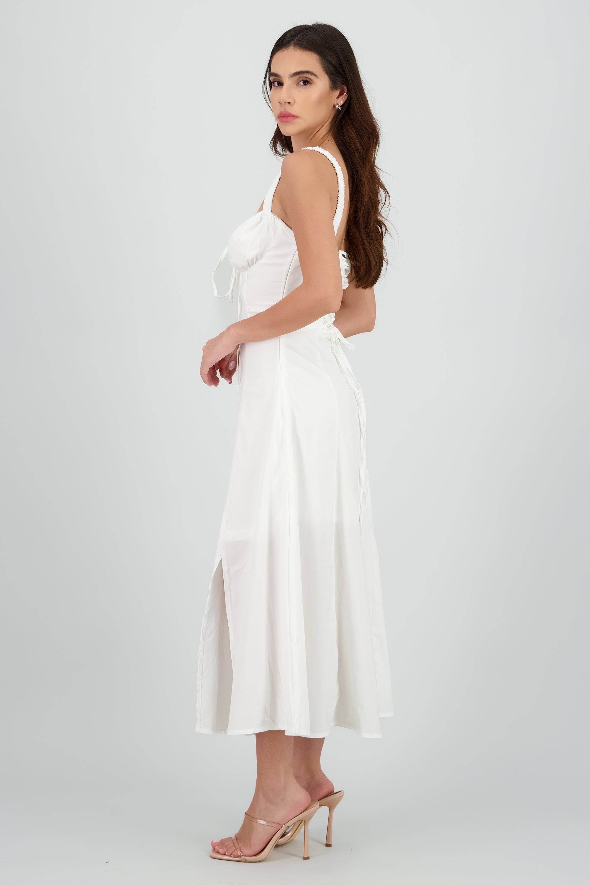Vestido liso maxi BLANCO