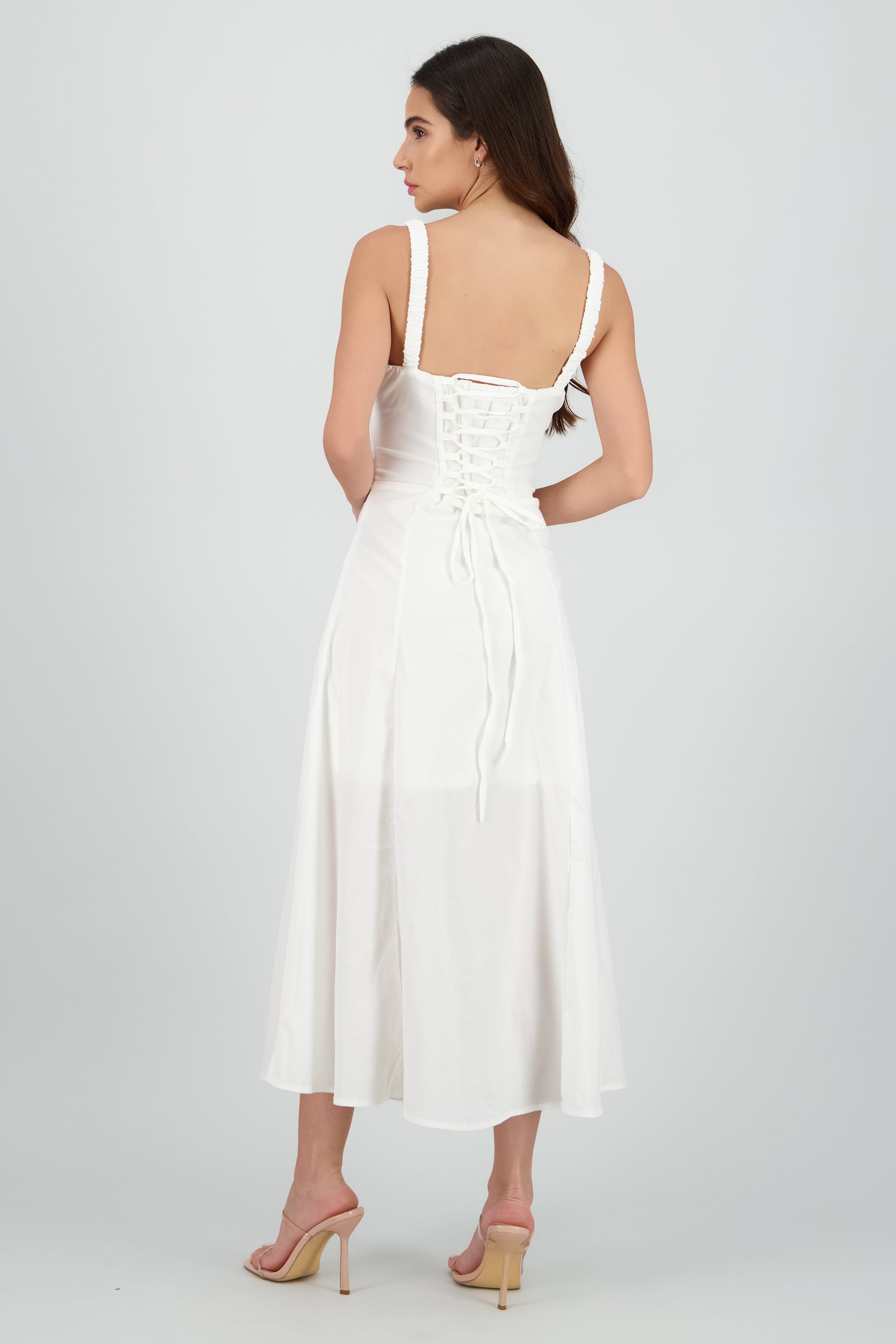 Vestido liso maxi BLANCO