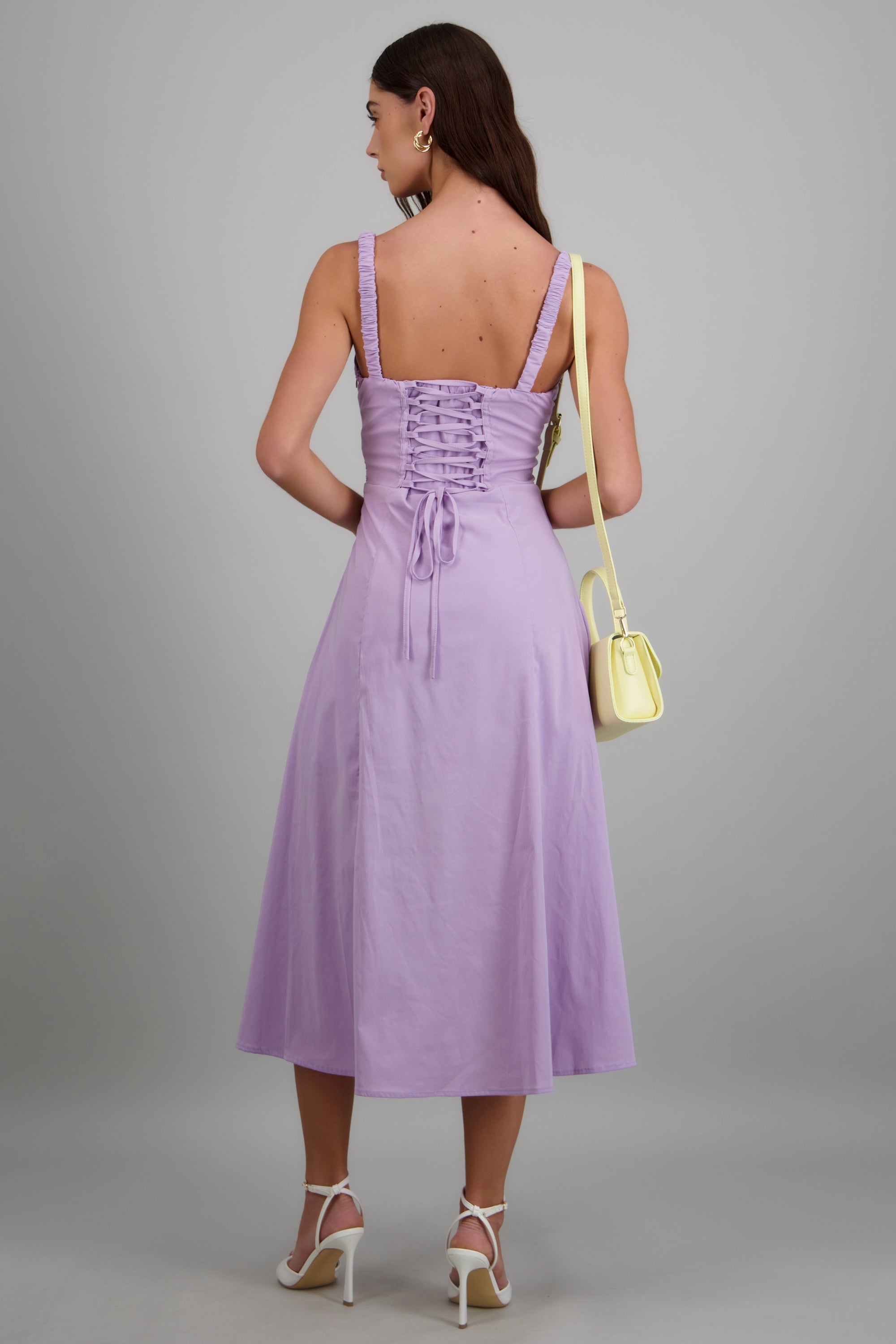 Vestido liso maxi MORADO