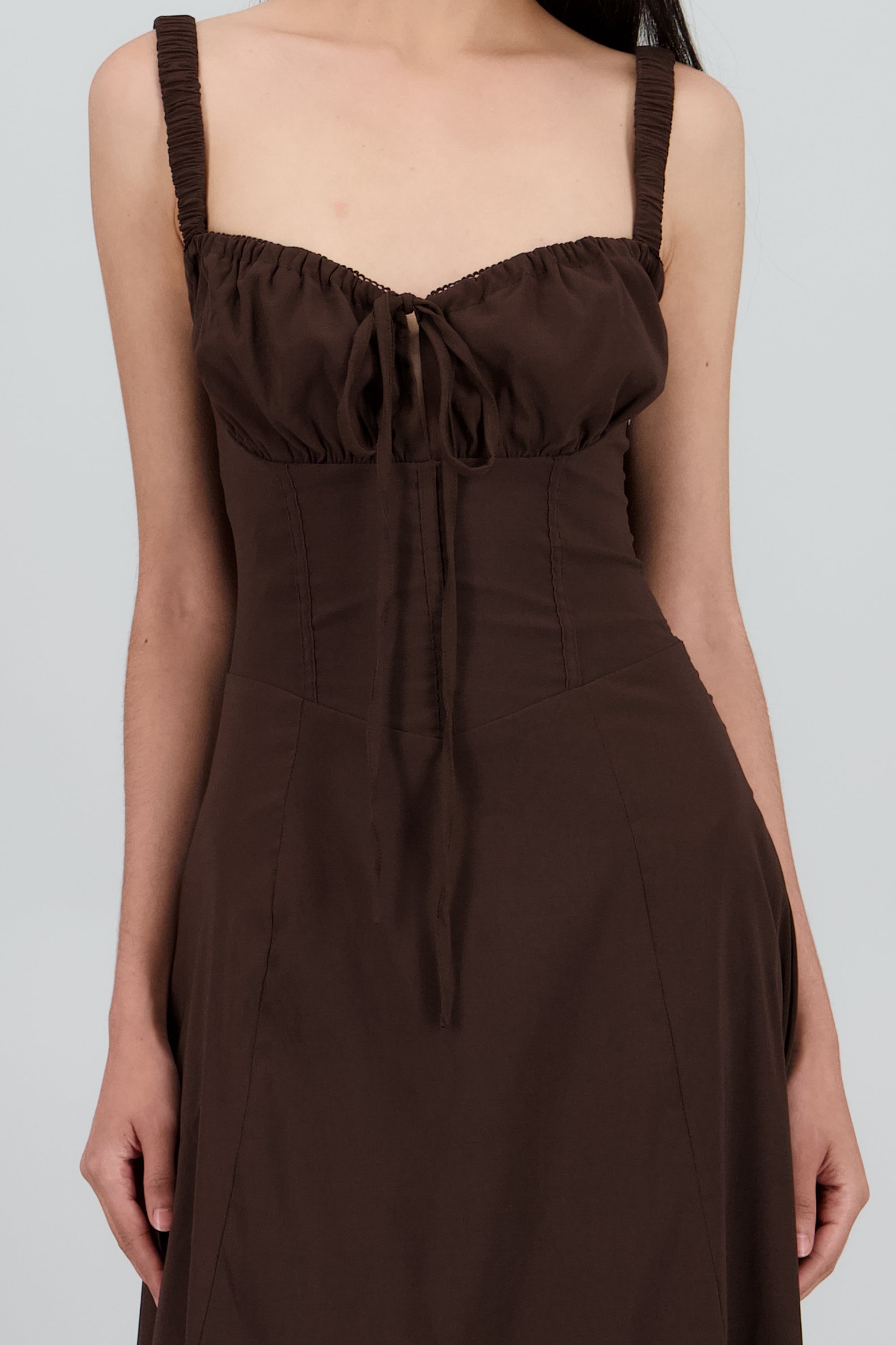 Vestido liso maxi CAFE