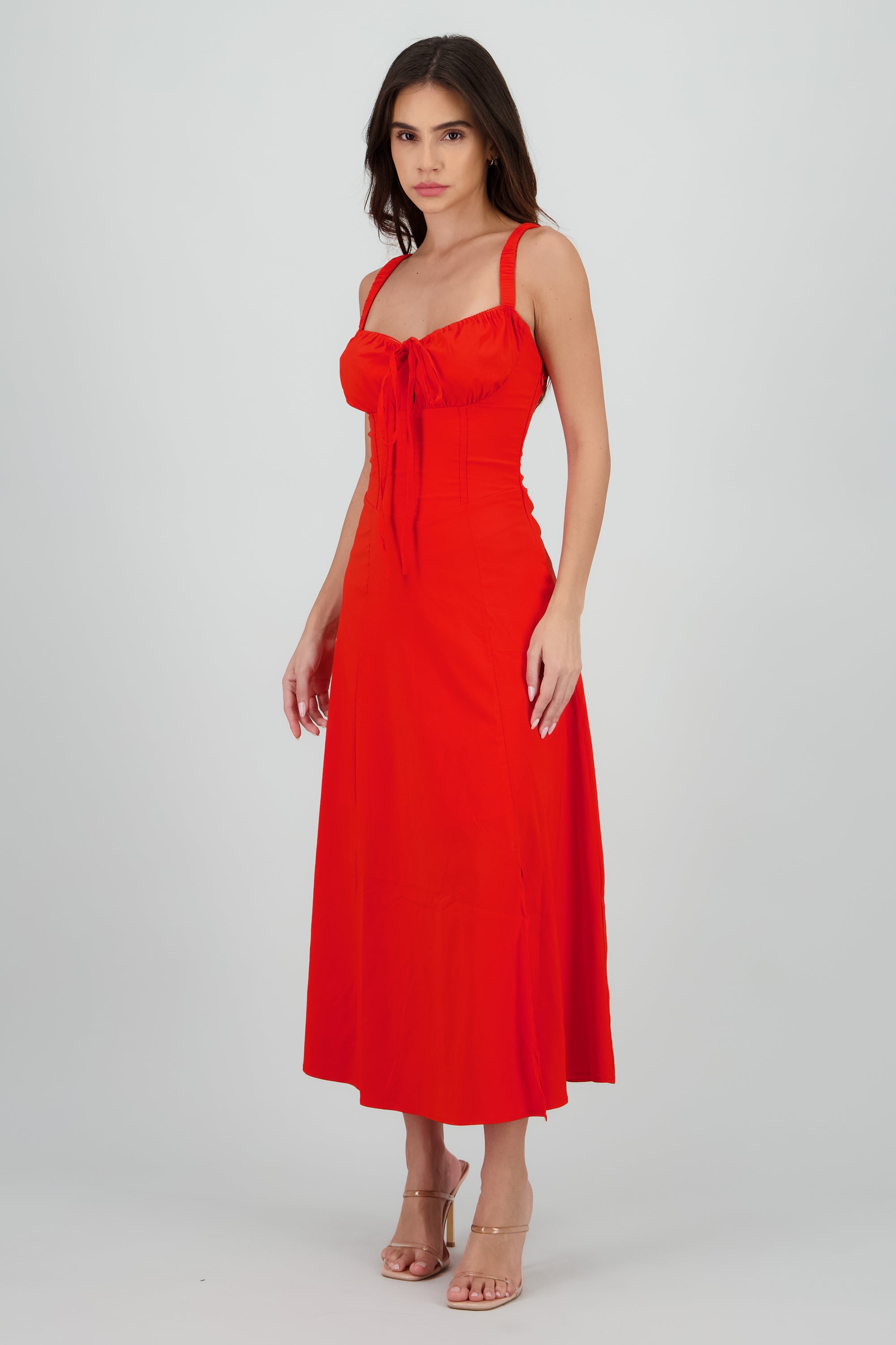 Vestido liso maxi ROJO