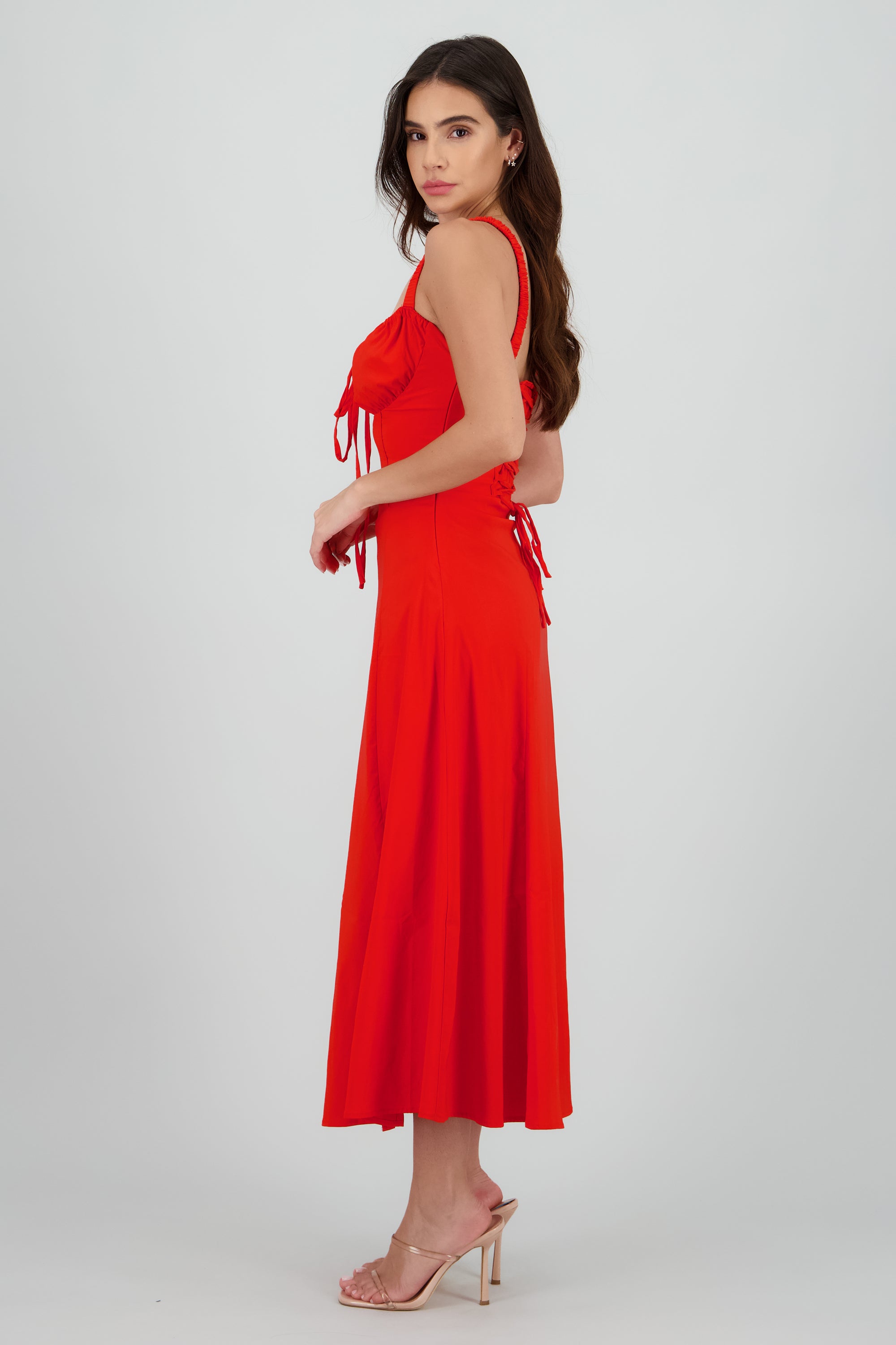 Vestido liso maxi ROJO