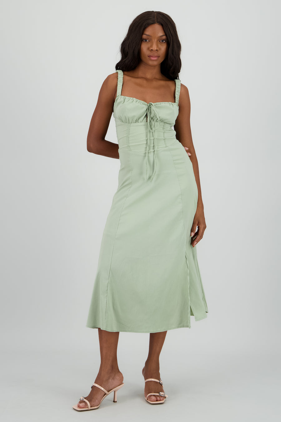 Vestido liso maxi