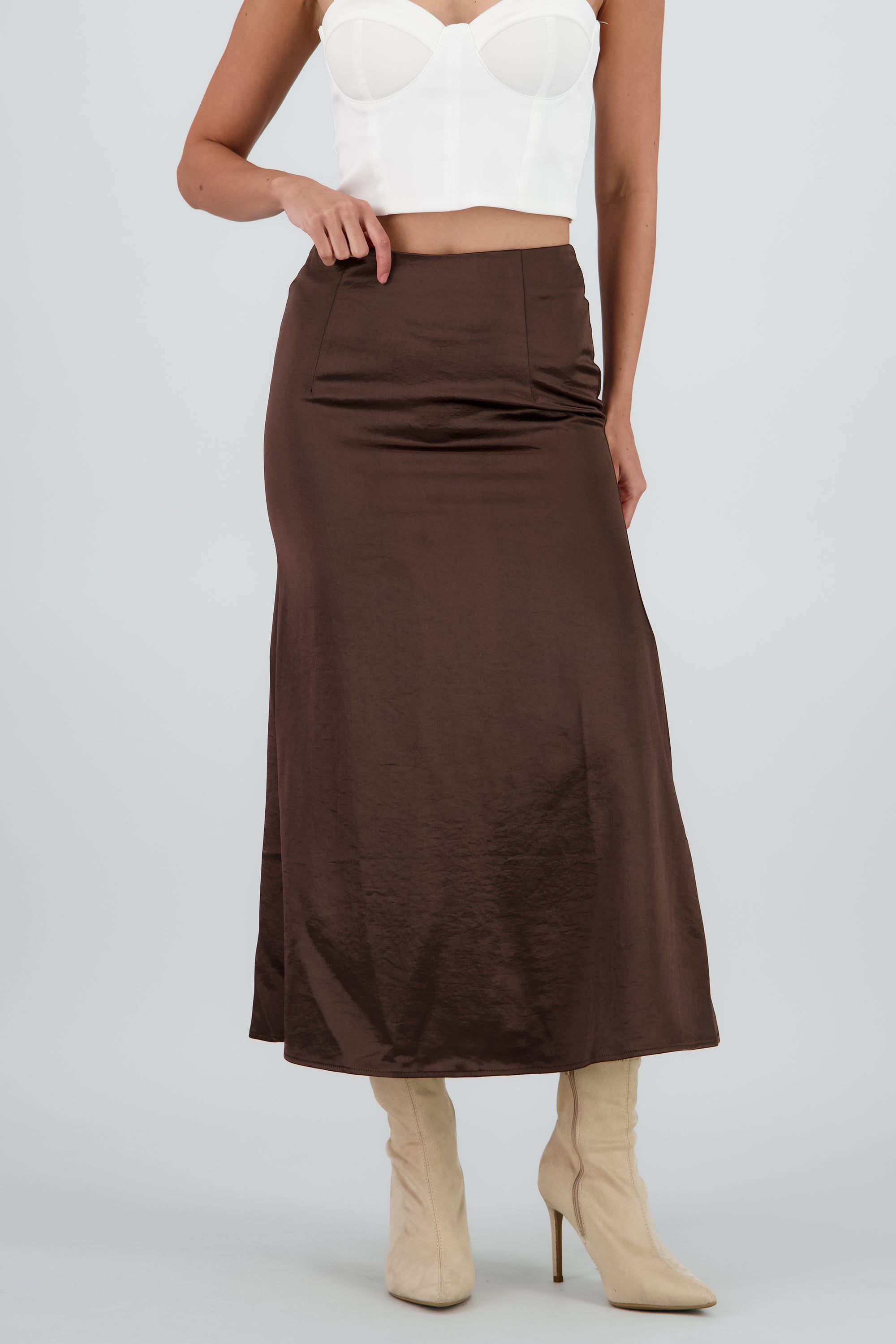 Falda midi satinada CAFE OBSCURO