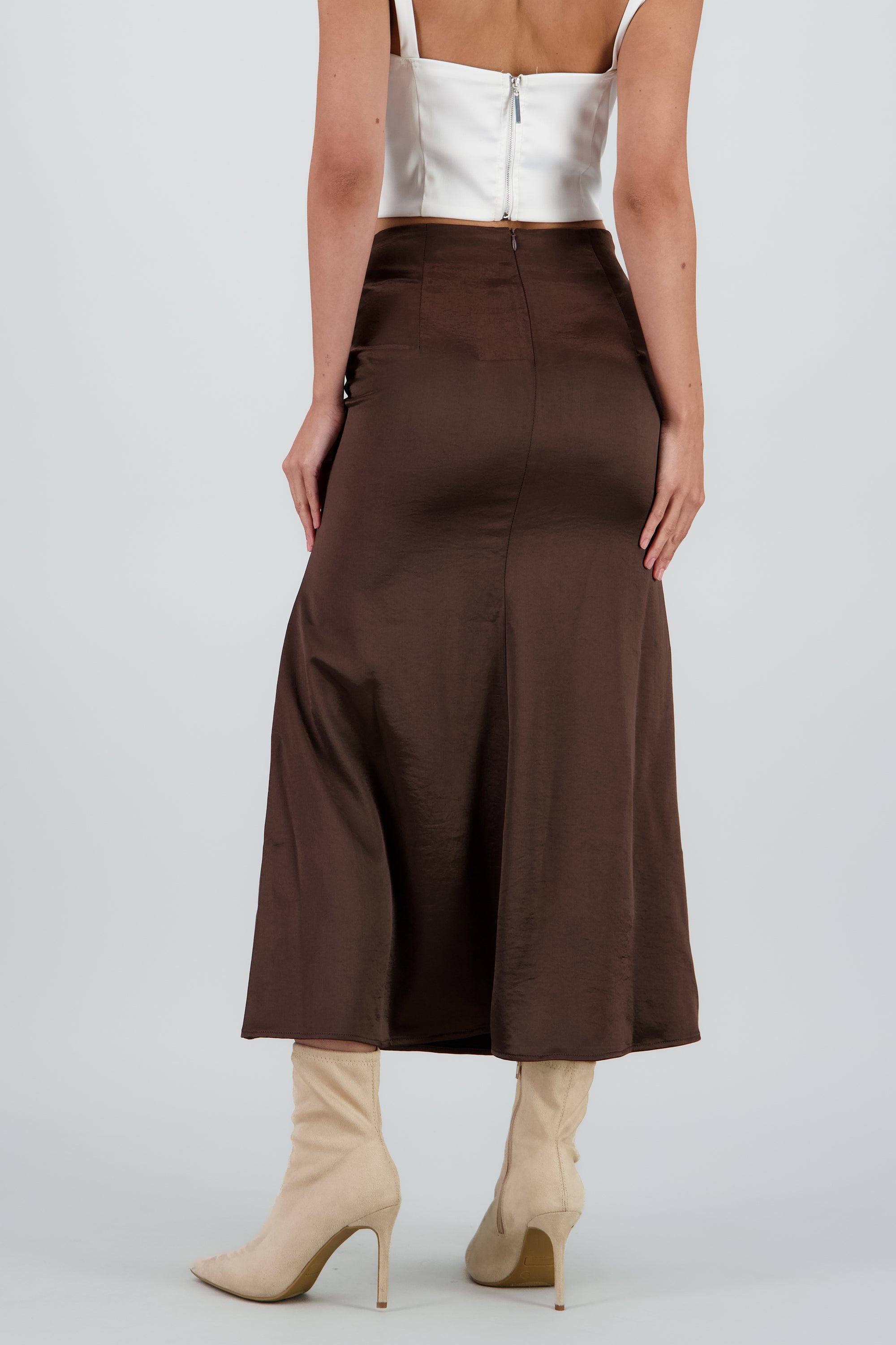 Falda midi satinada CAFE OBSCURO