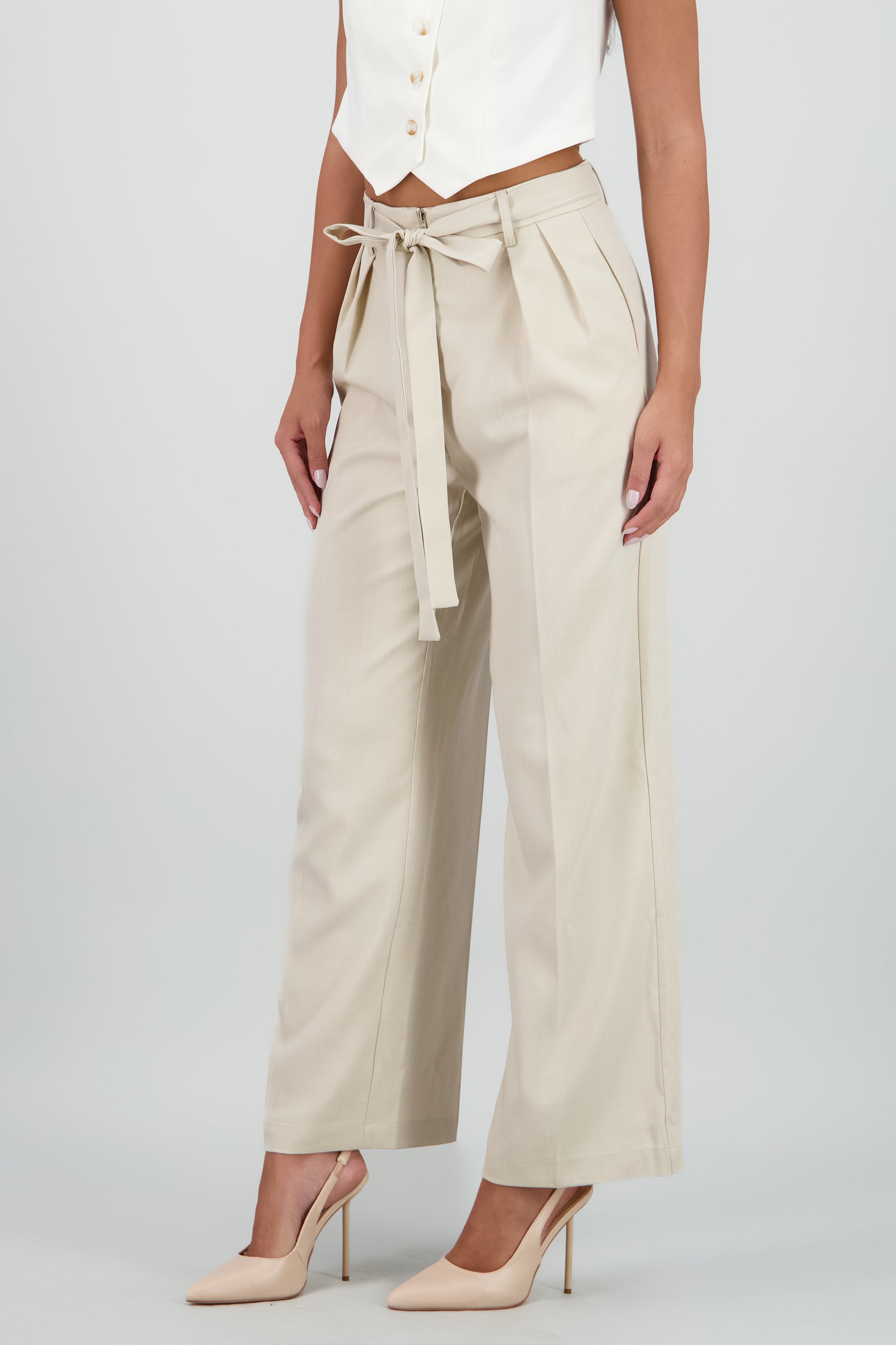 Pantalon sastre detalle cinturon de tiras ARENA