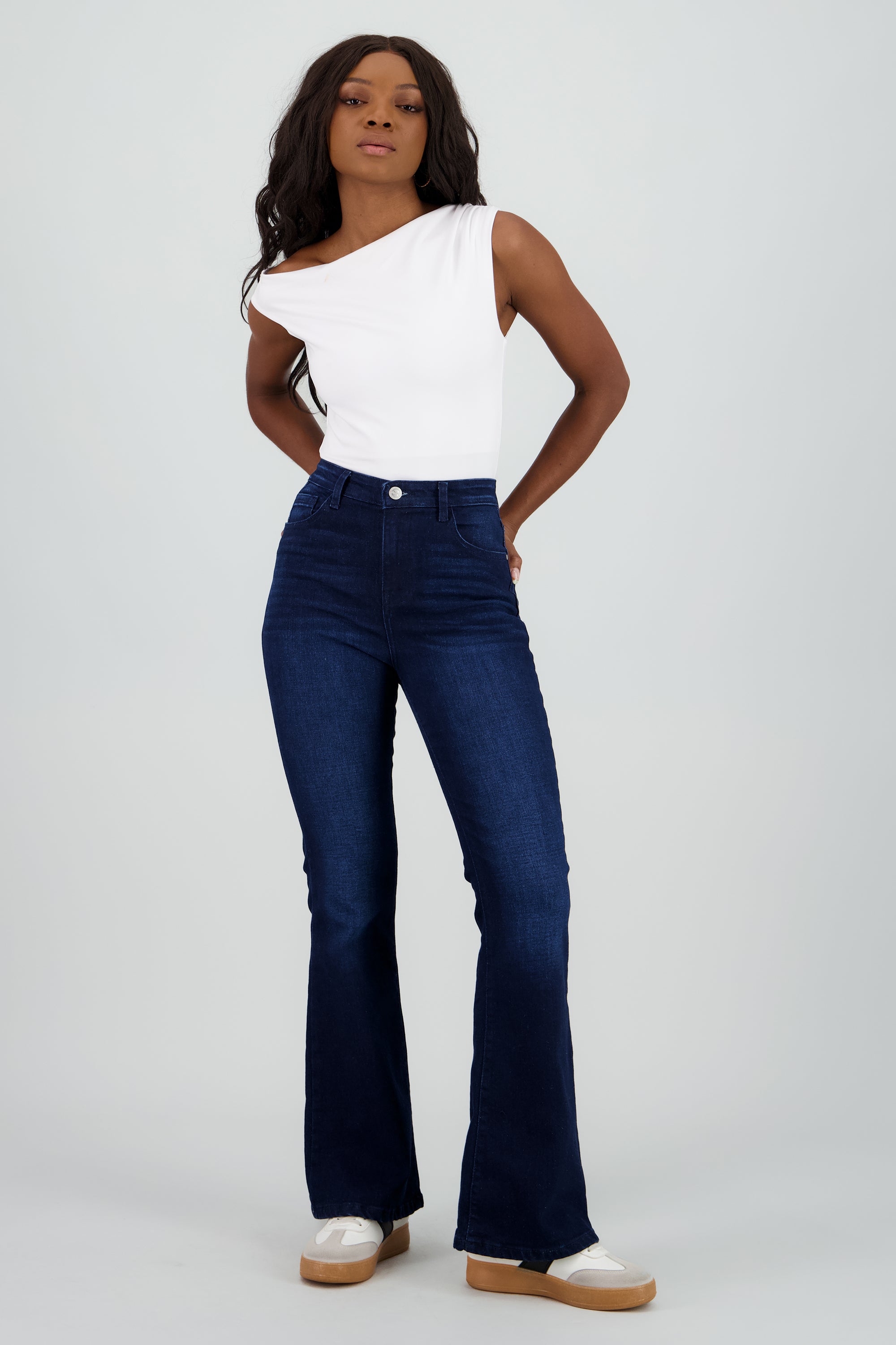 Jeans flare mid rise INDIGO