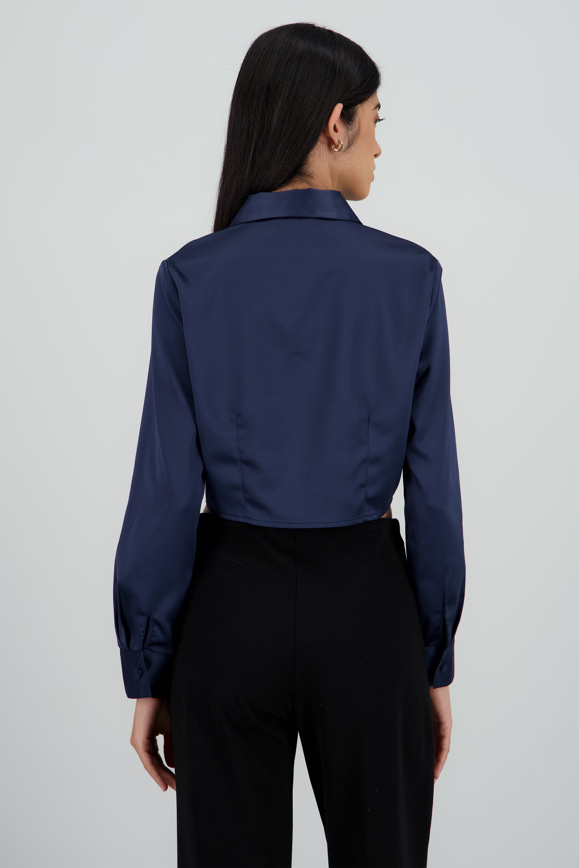 Camisa manga larga cuello detalle pinza MARINO