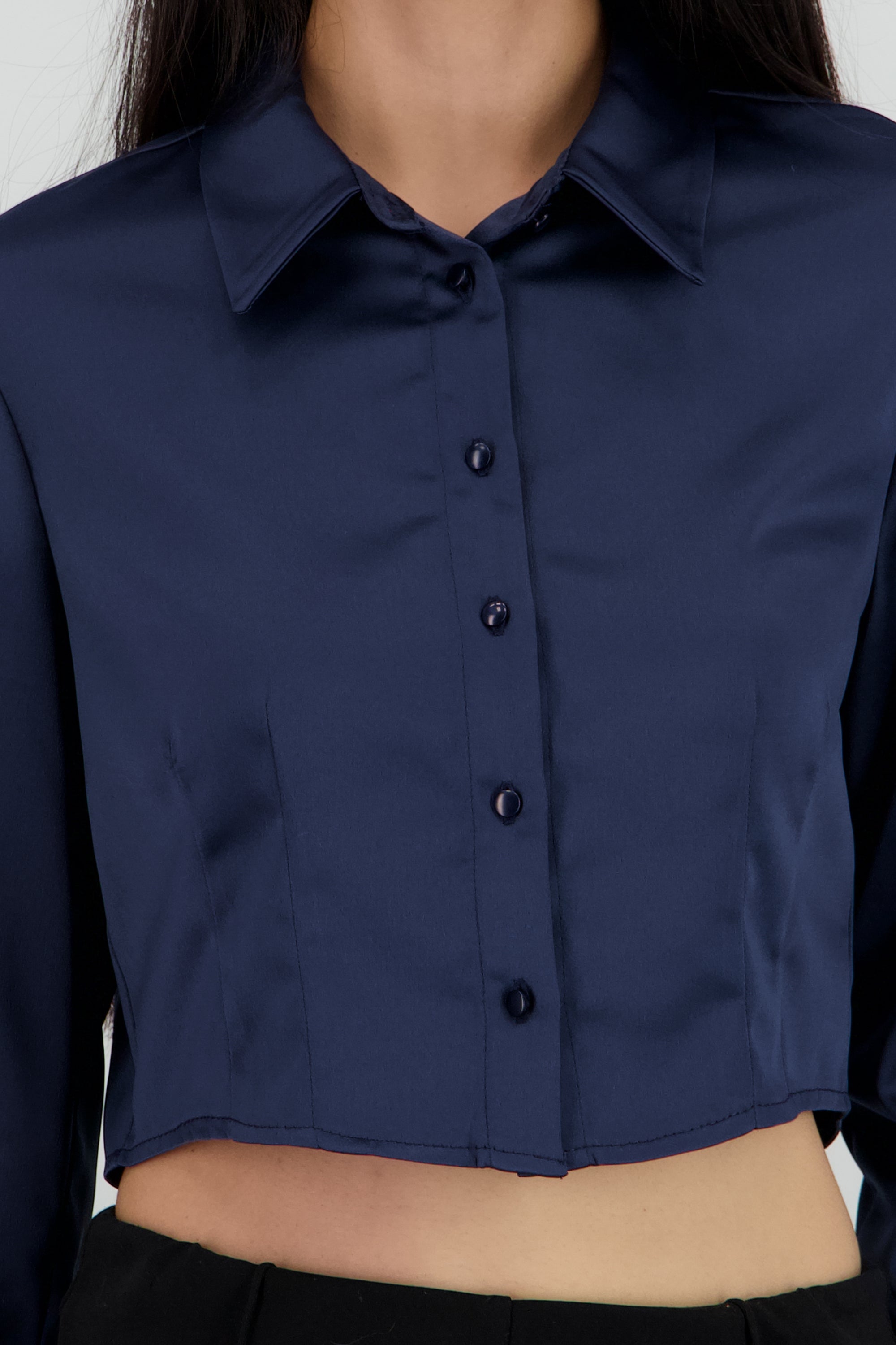 Camisa manga larga cuello detalle pinza MARINO