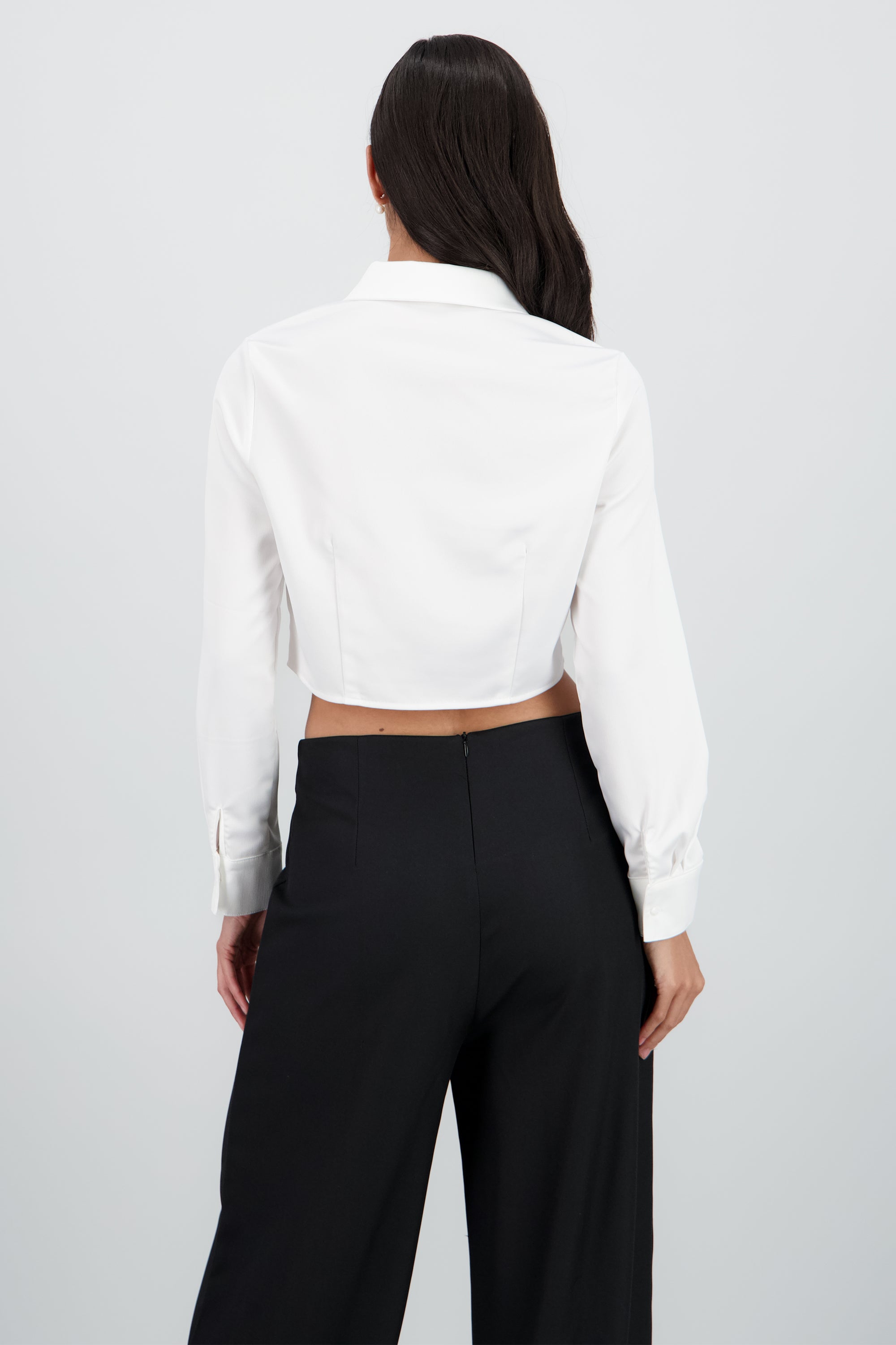 Camisa manga larga cuello detalle pinza BLANCO