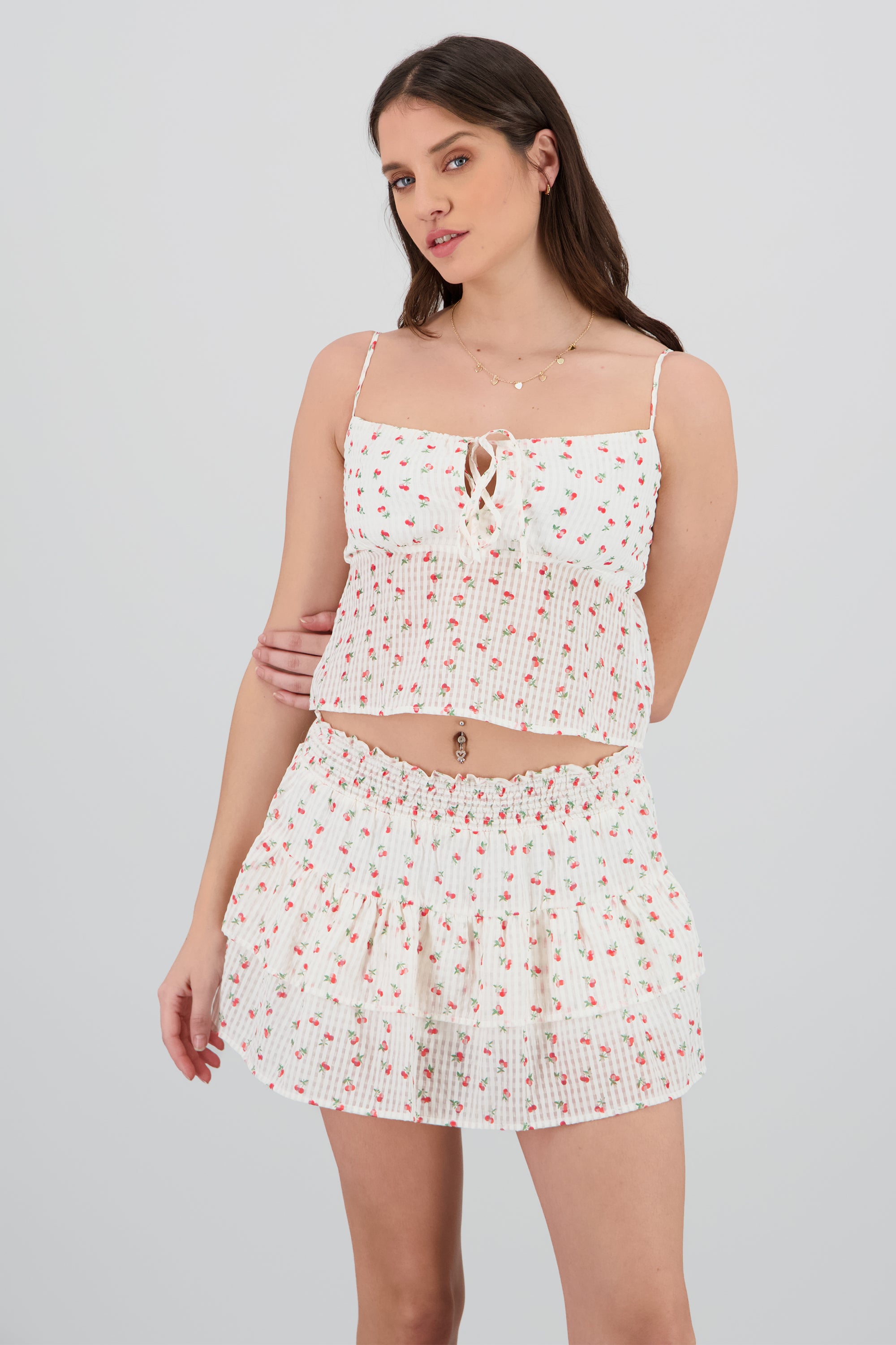 Top de print cereza HUESO COMBO
