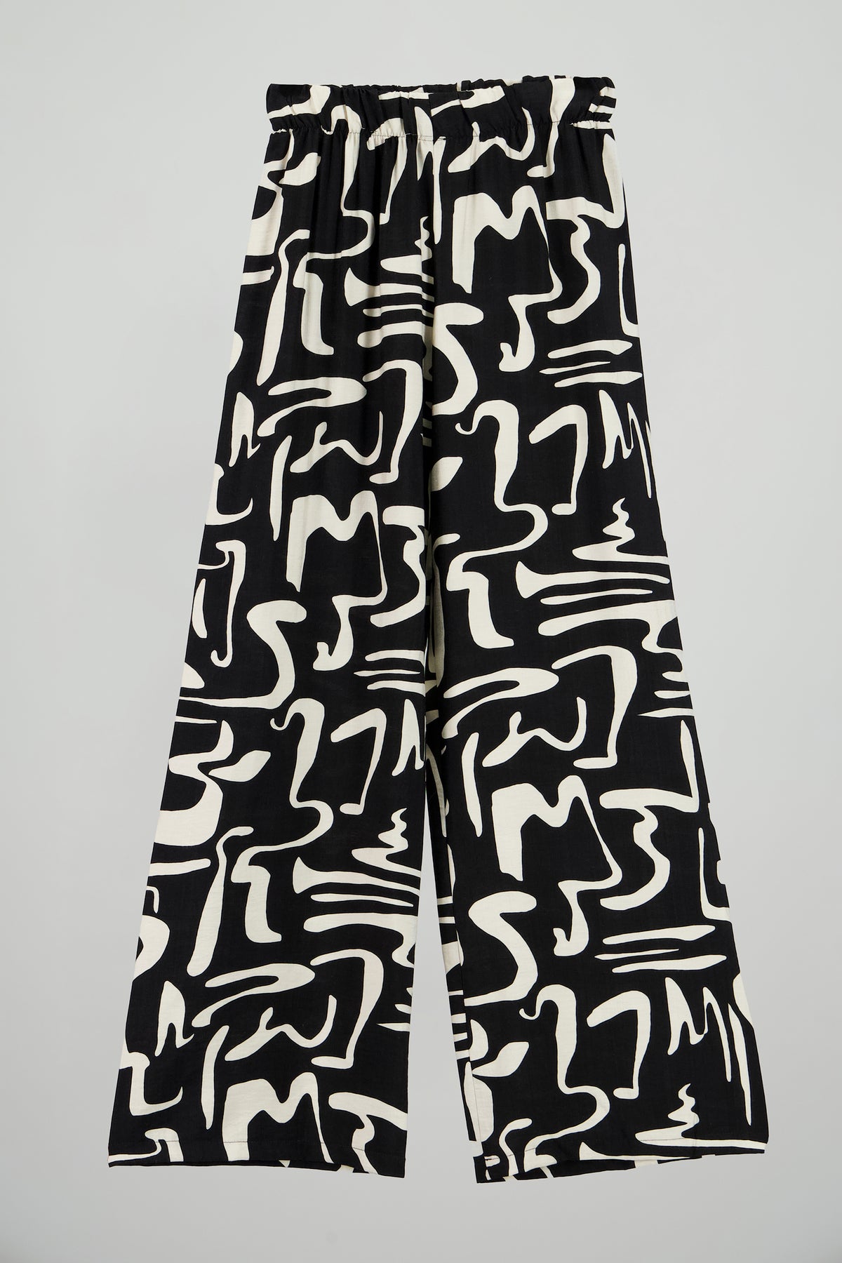 Pantalon wide leg estampado abstracto