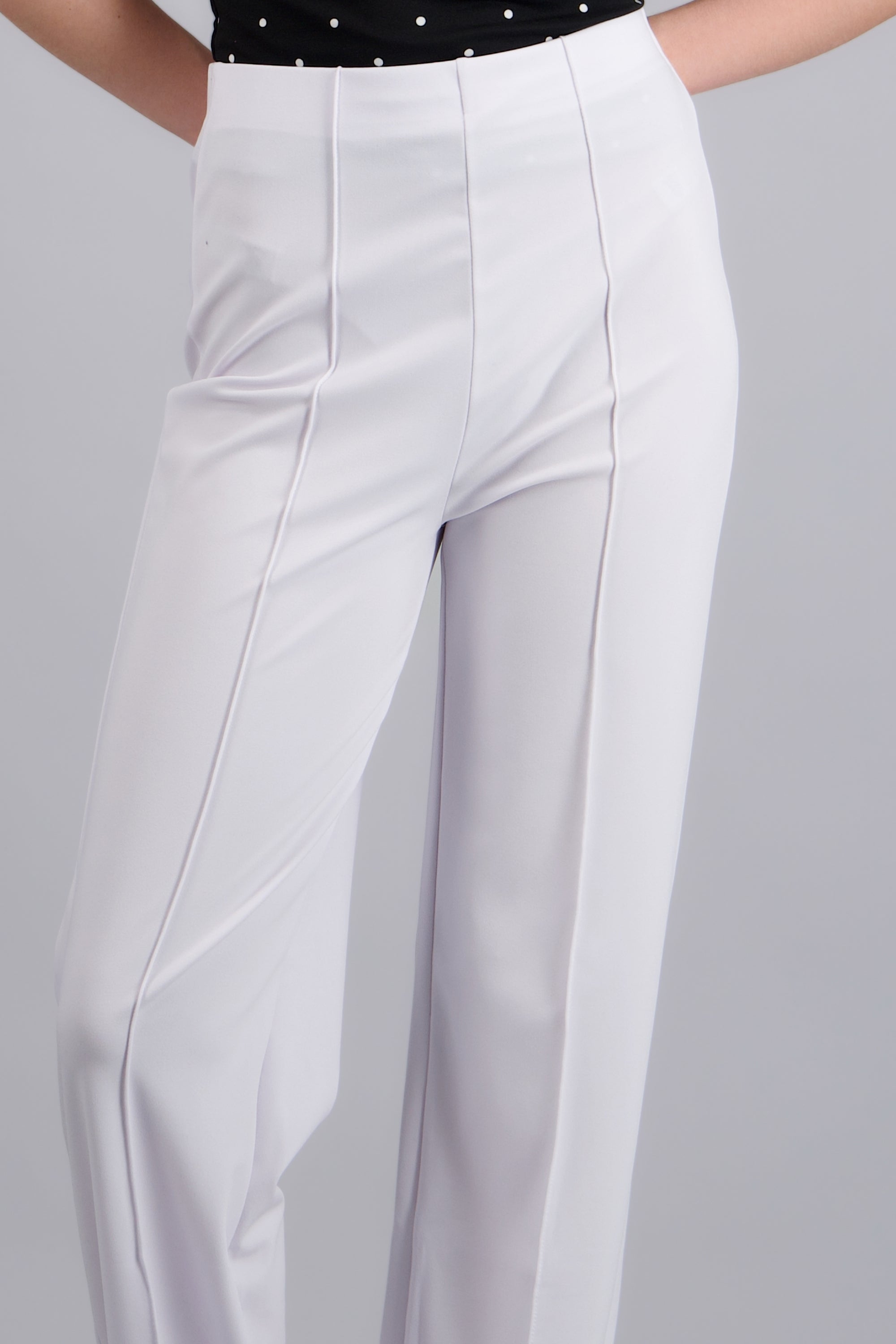 Pantalon amplio liso BLANCO