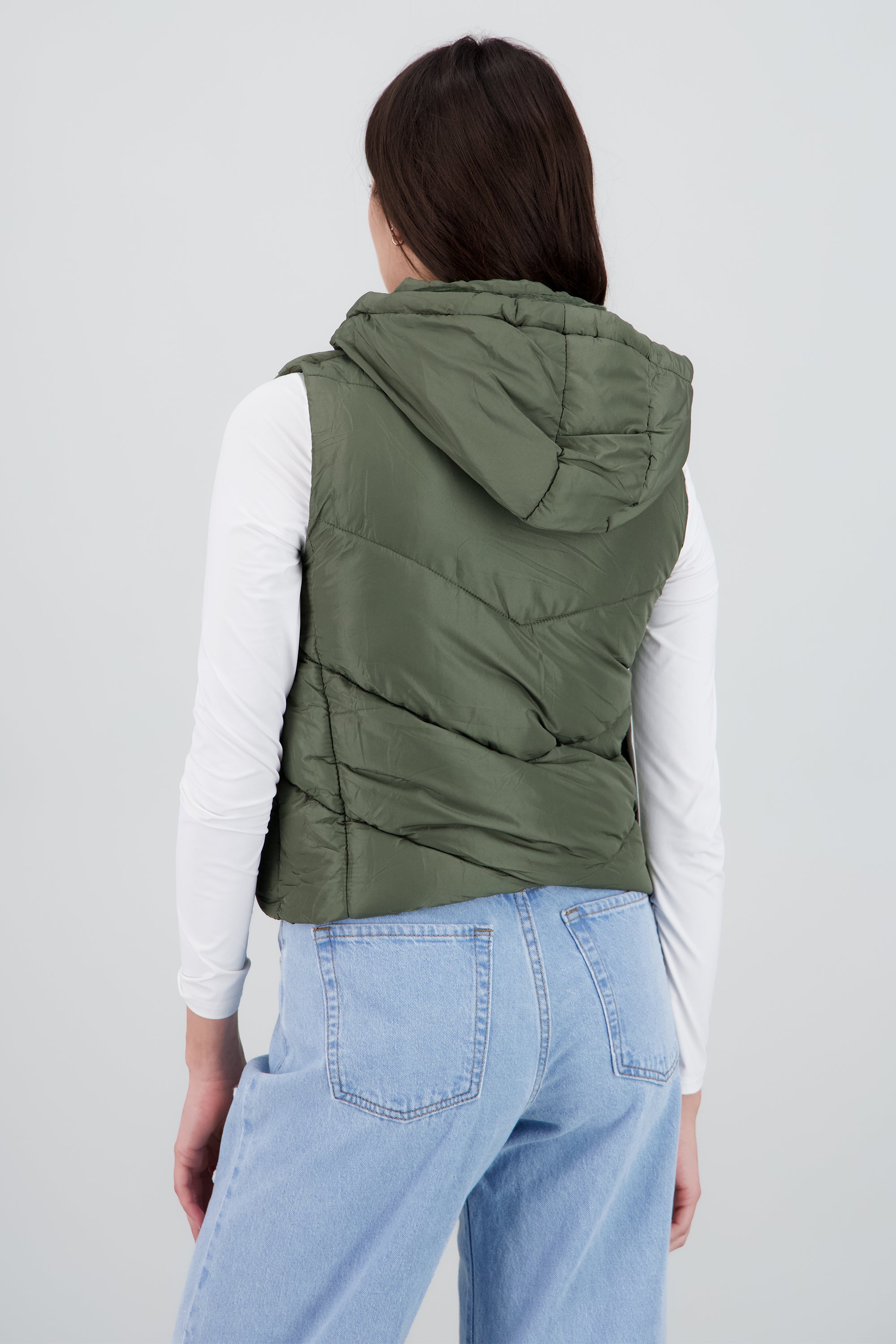 Chaleco capitonado con gorro OLIVO