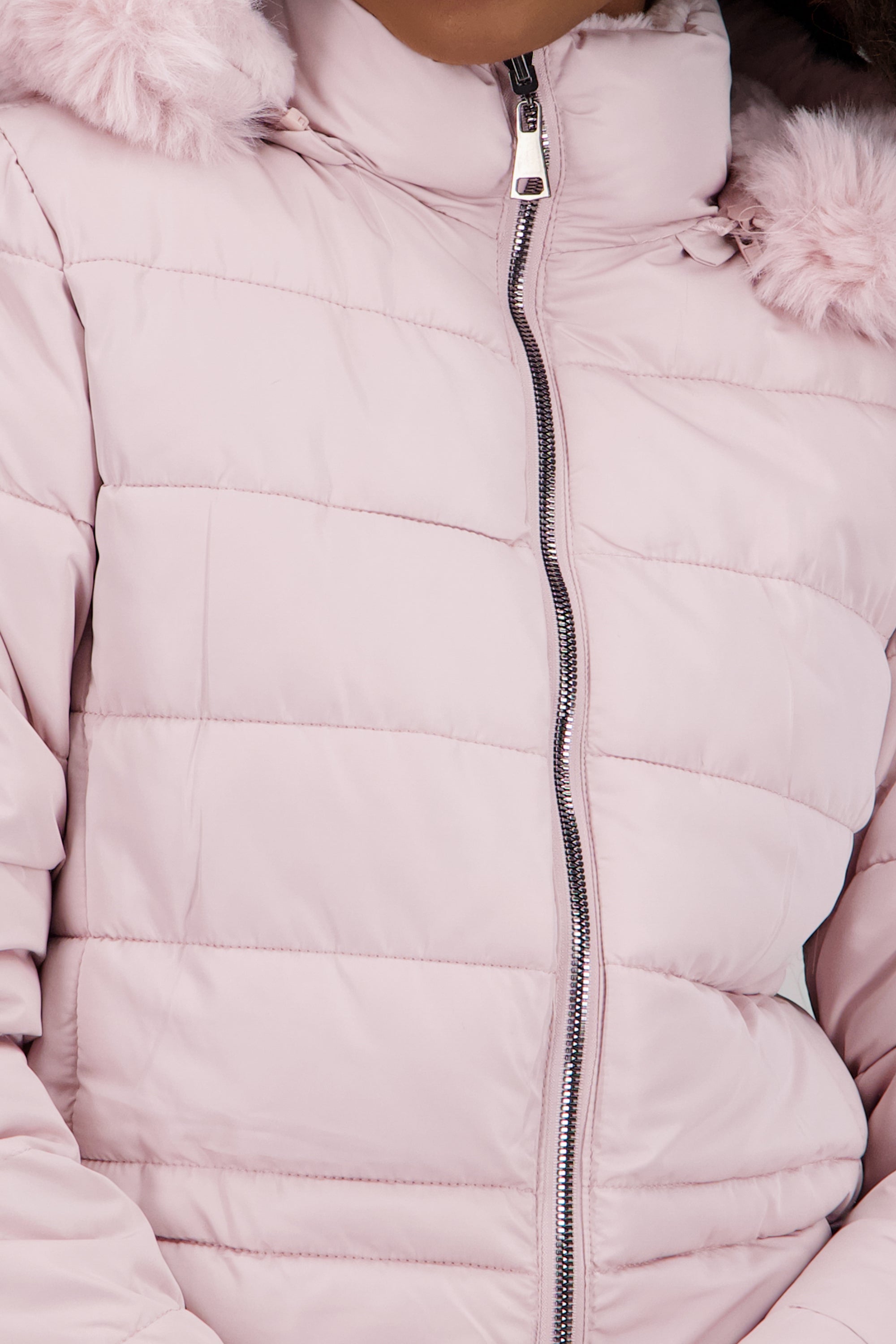 Chamarra reversible con gorro peluche PALO DE ROSA