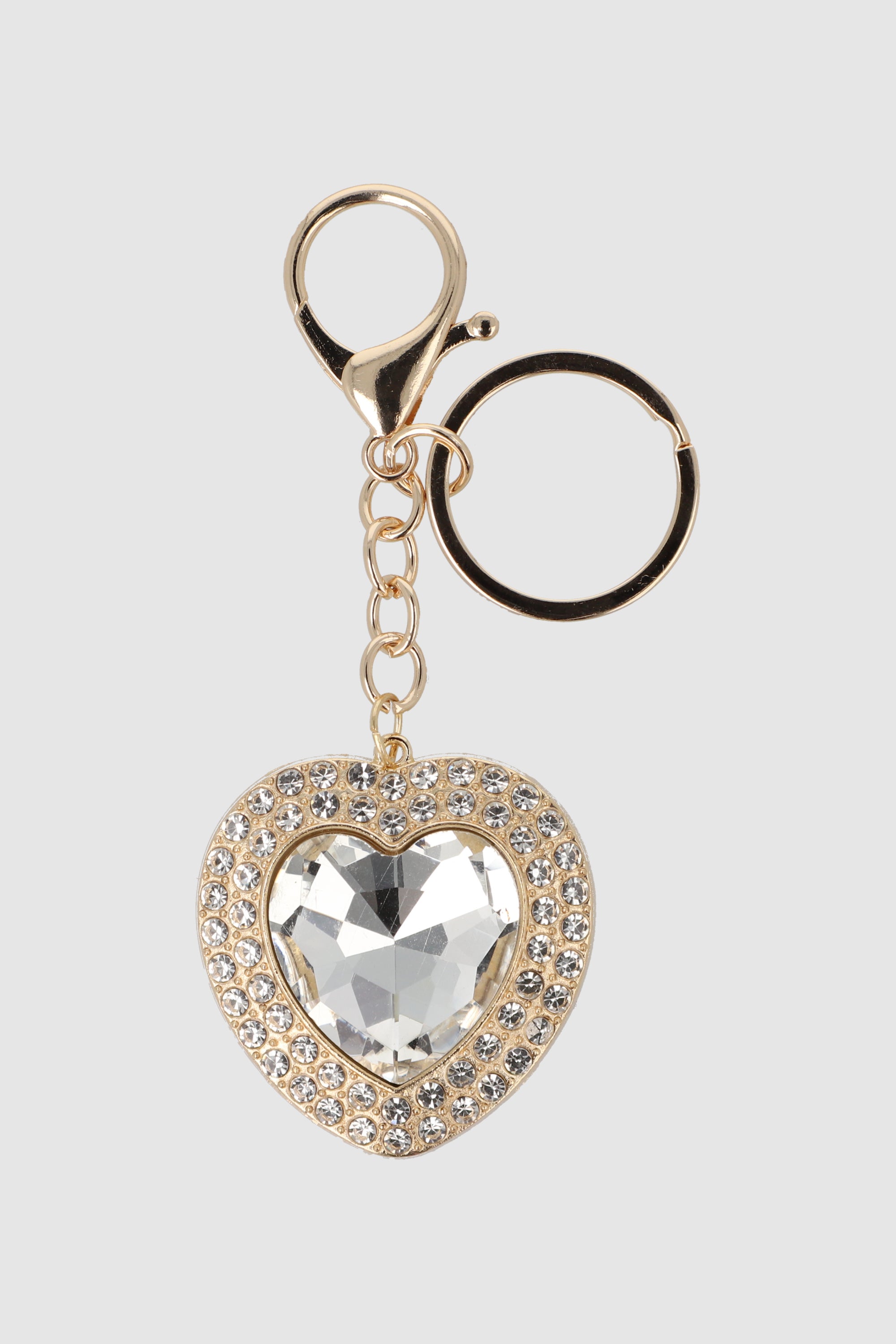 LLAVERO MAXI CORAZON CRISTAL ORO
