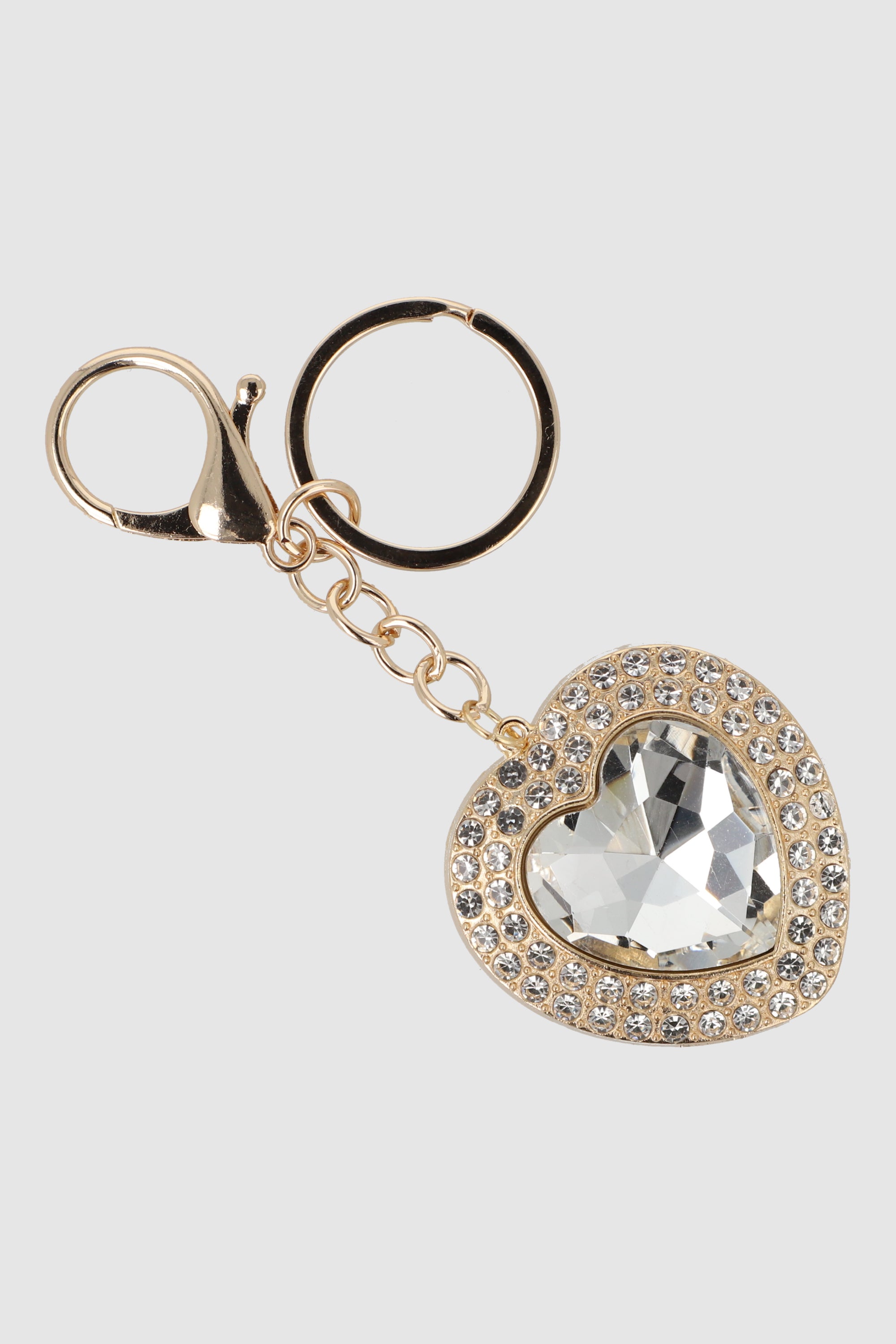 LLAVERO MAXI CORAZON CRISTAL ORO