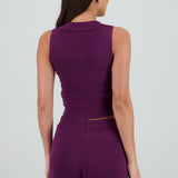 Top tejido liso cuello polo
