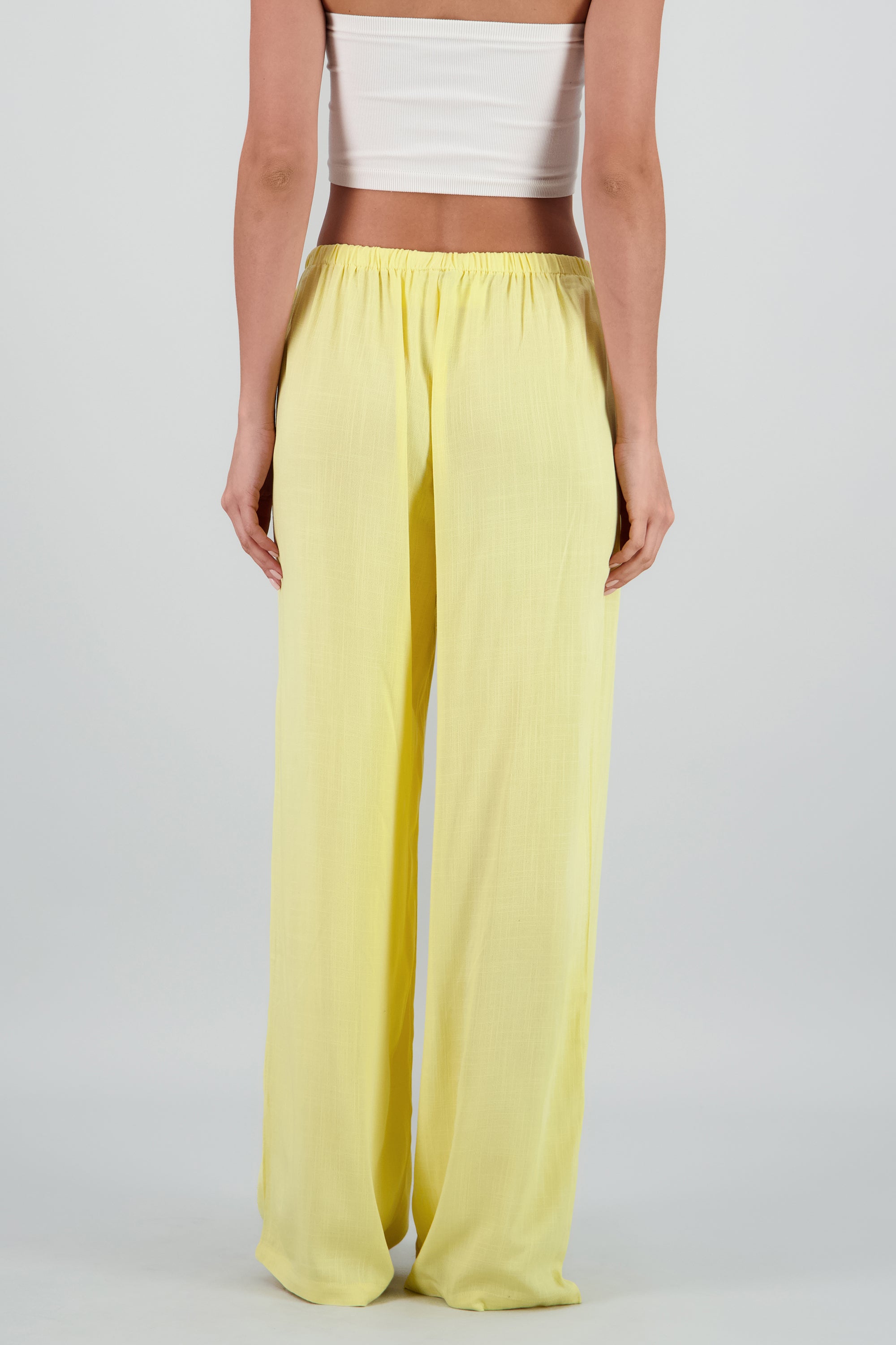 Pantalon amplio con jareta AMARILLO PASTEL