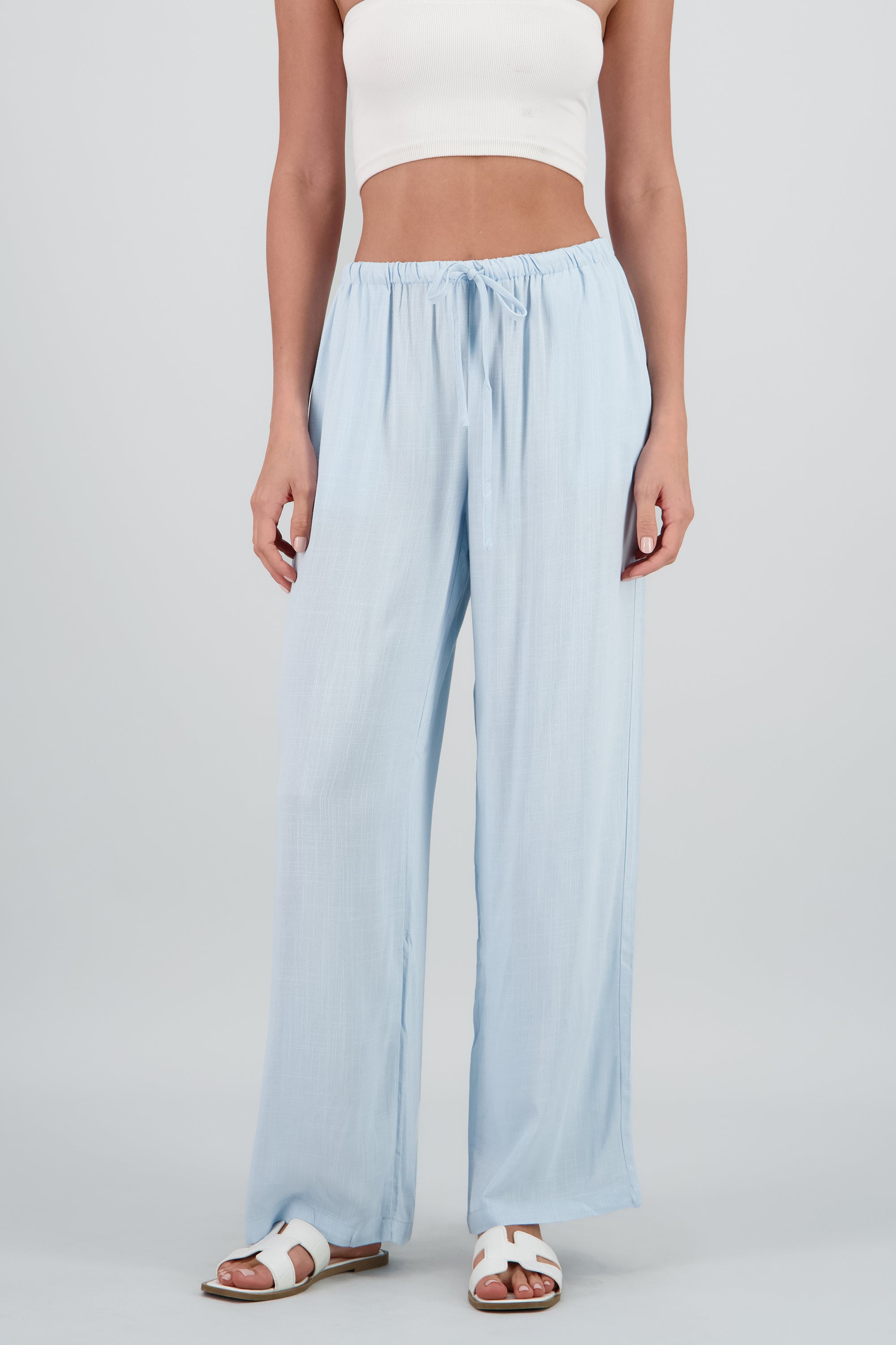 Pantalon amplio con jareta AZUL PASTEL