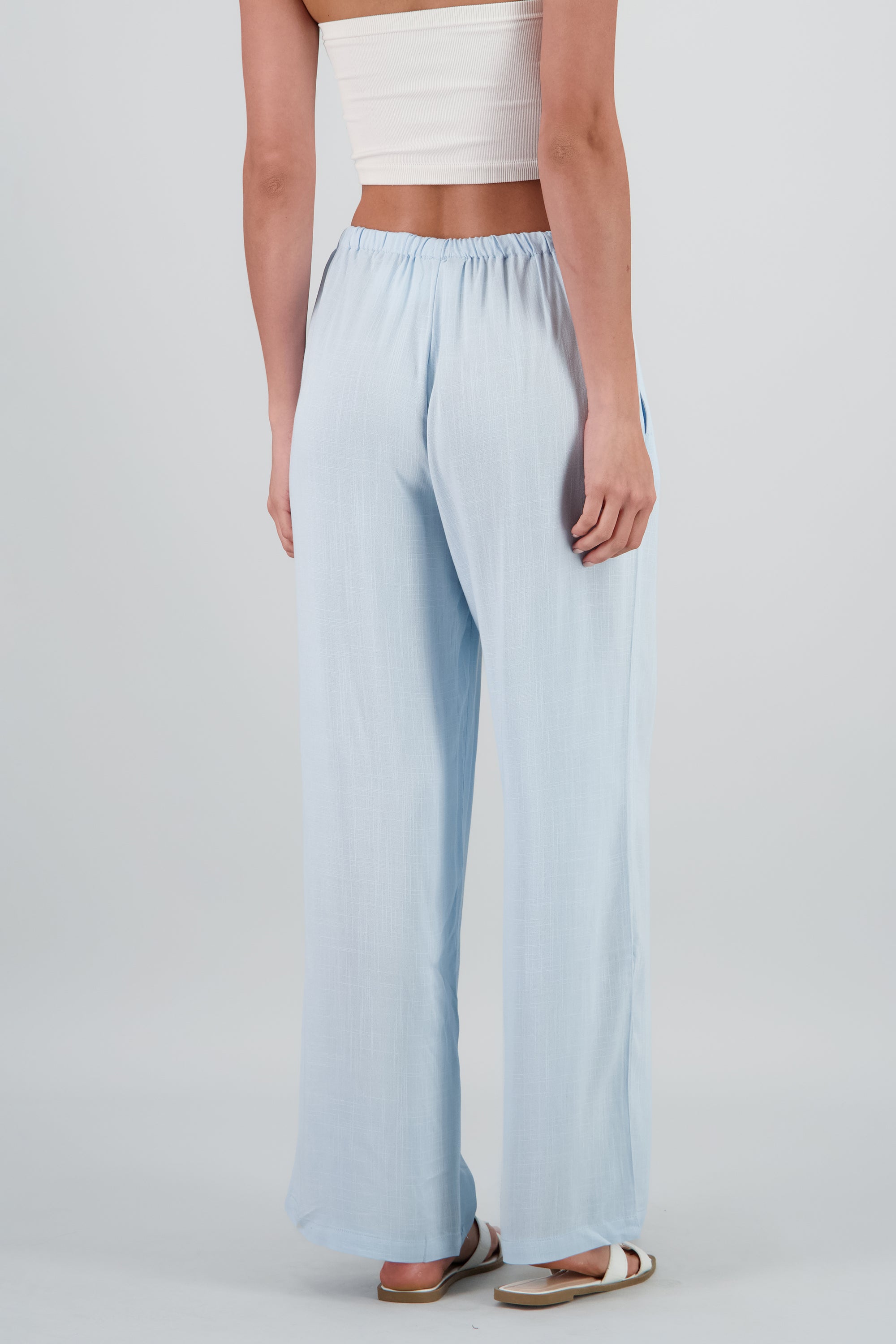 Pantalon amplio con jareta AZUL PASTEL