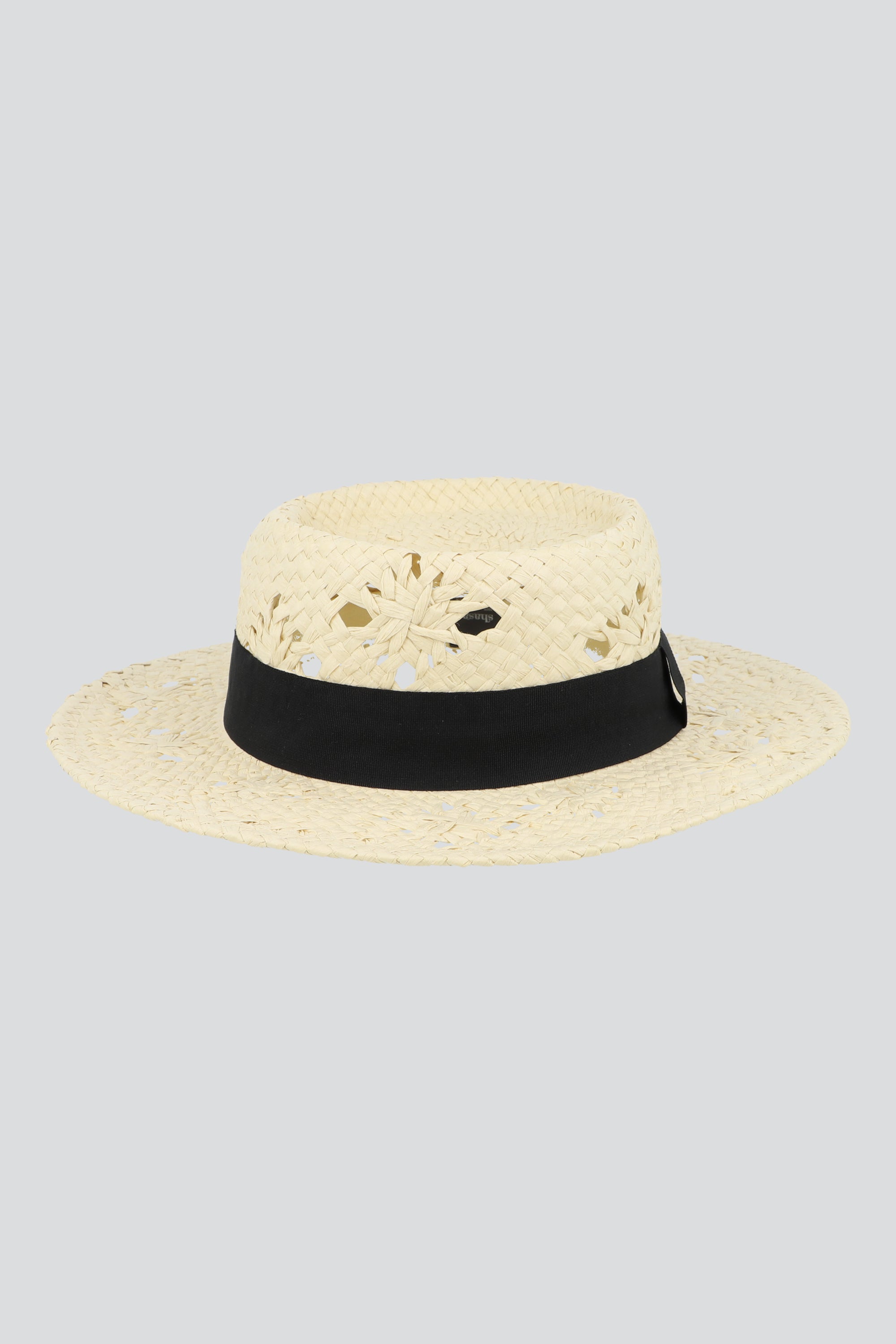 Sombrero papel cortes flor HUESO