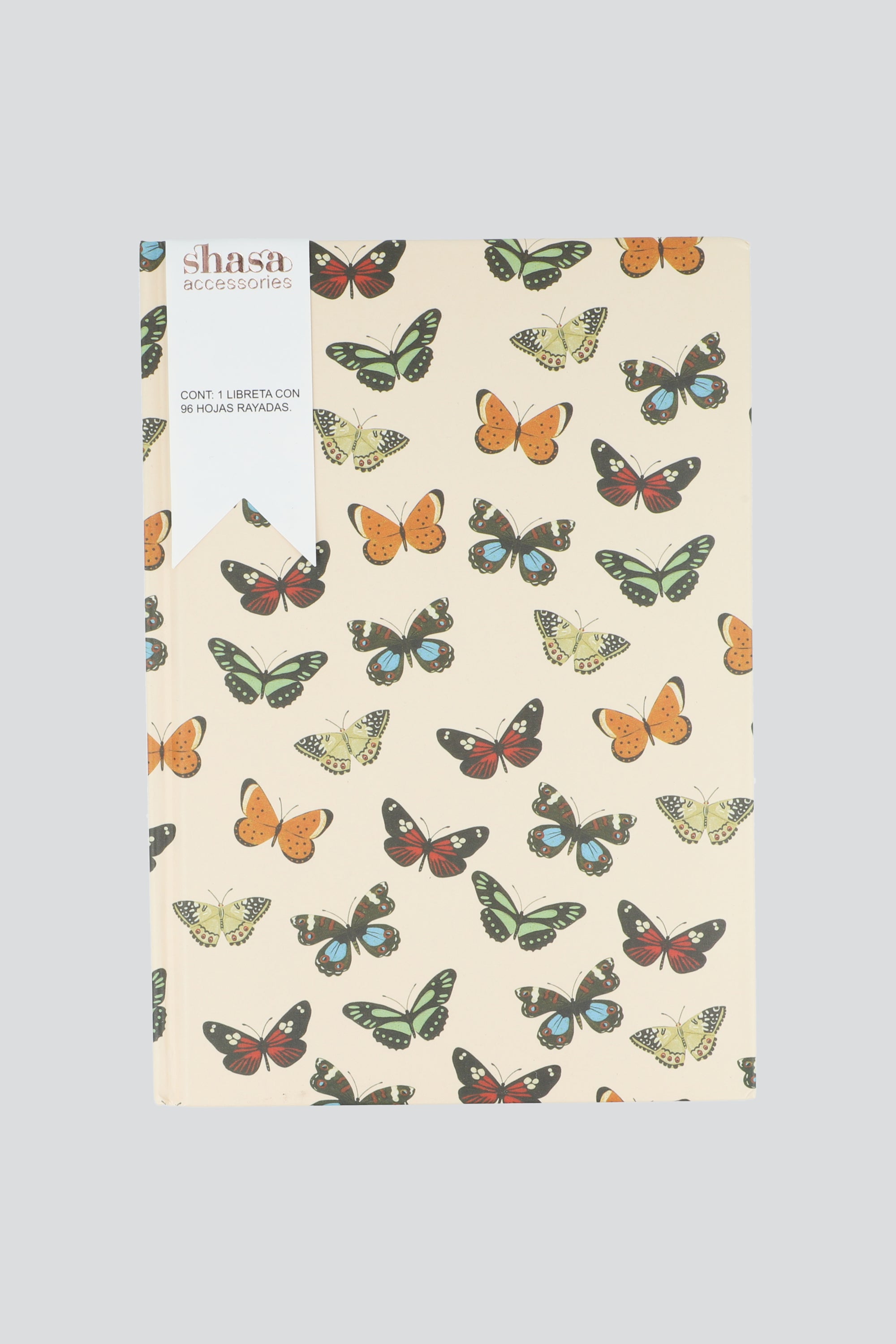 Libreta mariposas 100 hojas raya a5 BEIGE