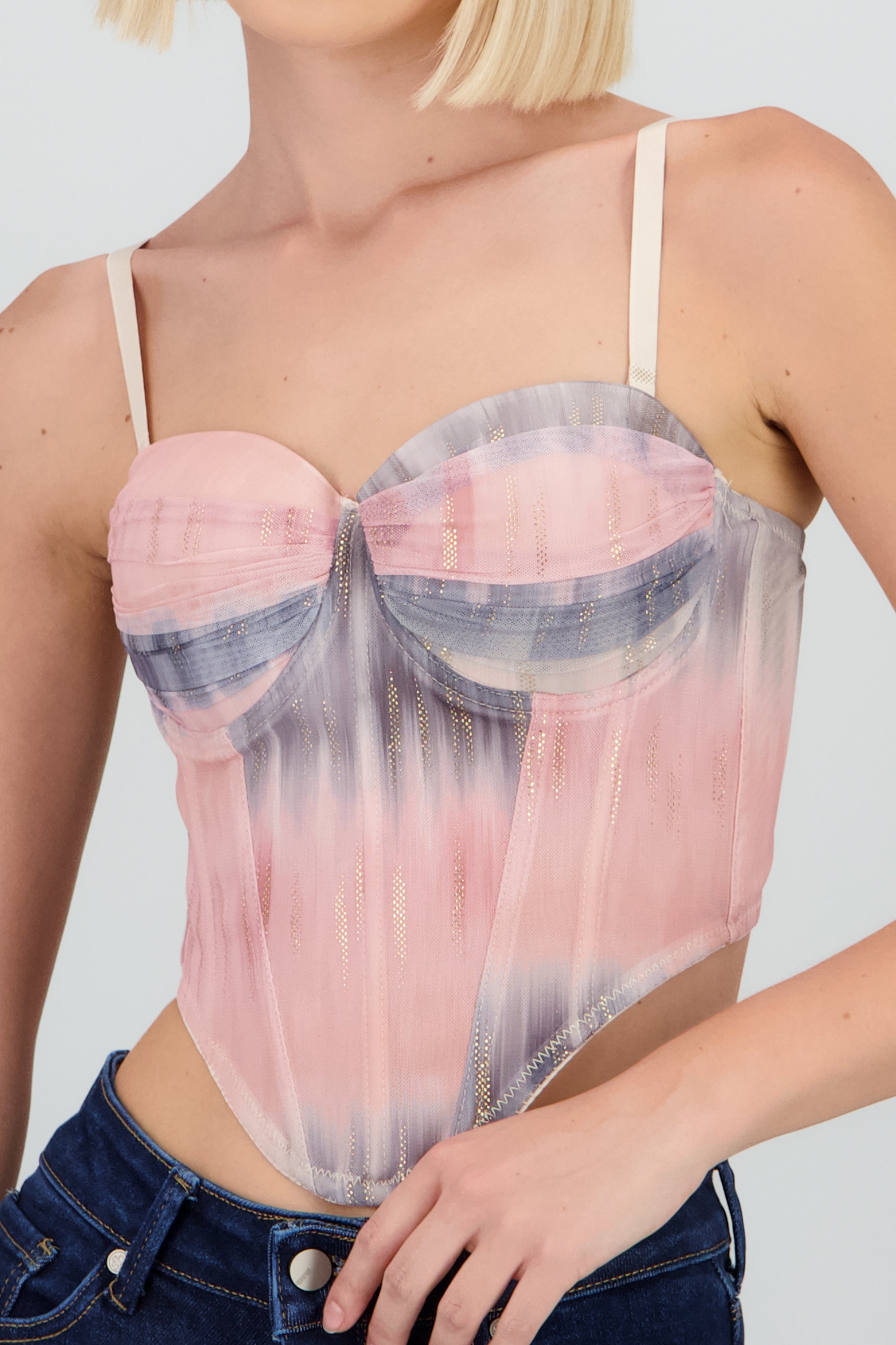 Corset copas color difuminado ROSA COMBO